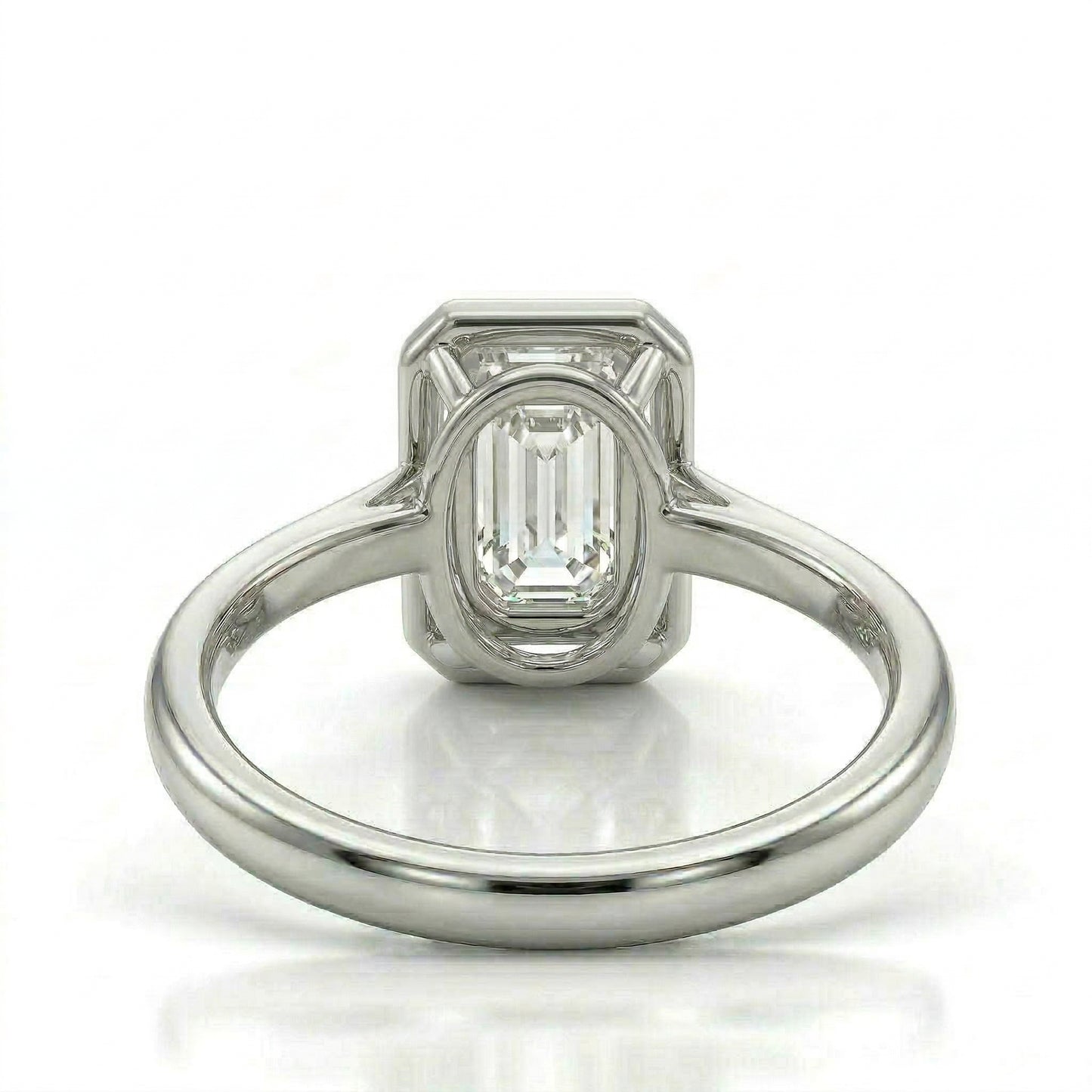 〖2ct / Dカラー VVS1〗ラボグロウンダイヤモンド リング｜プラチナ900｜エメラルドカット｜IGI鑑定書付き -オーダー制作・納期1−2ヶ月　ND-R006
