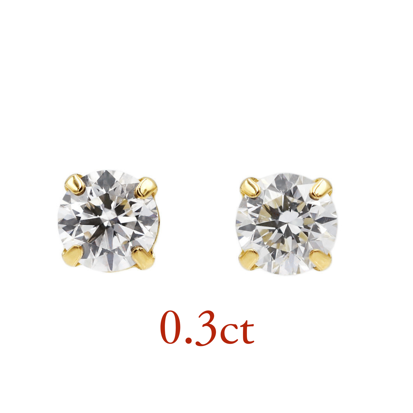 サイトリニューアル記念特別セール〖0.3ct×2p / Fカラー VS1〗ラボグロウンダイヤモンド ピアスペア｜K18イエローゴールド｜ラウンドブリリアント｜鑑定書無し｜ご予約販売 6月中旬発送開始｜NAYA-002b