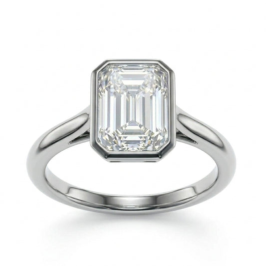〖3ct / Dカラー VVS1〗ラボグロウンダイヤモンド リング｜プラチナ900｜エメラルドカット｜IGI鑑定書付き -オーダー制作・納期1−2ヶ月　ND-R011