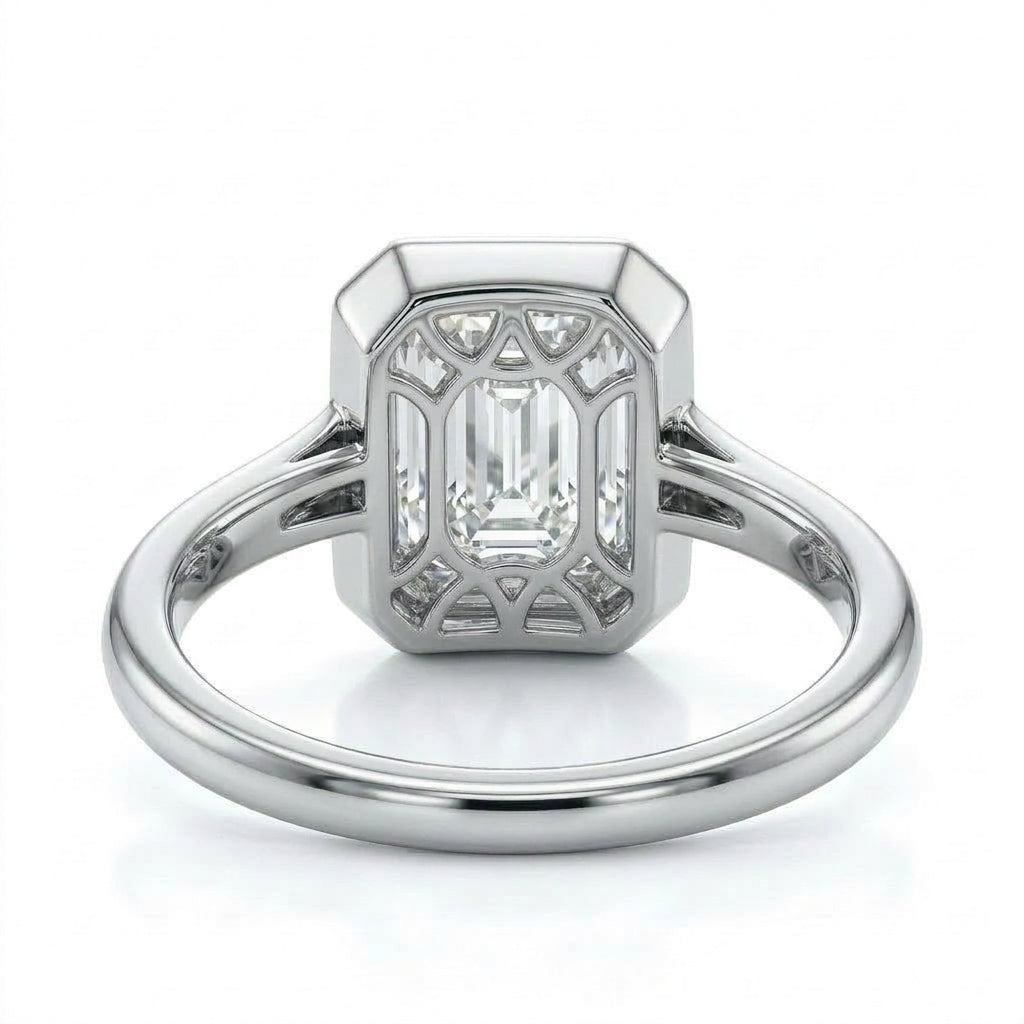〖3ct / Dカラー VVS1〗ラボグロウンダイヤモンド リング｜プラチナ900｜エメラルドカット｜IGI鑑定書付き -オーダー制作・納期1−2ヶ月　ND-R011