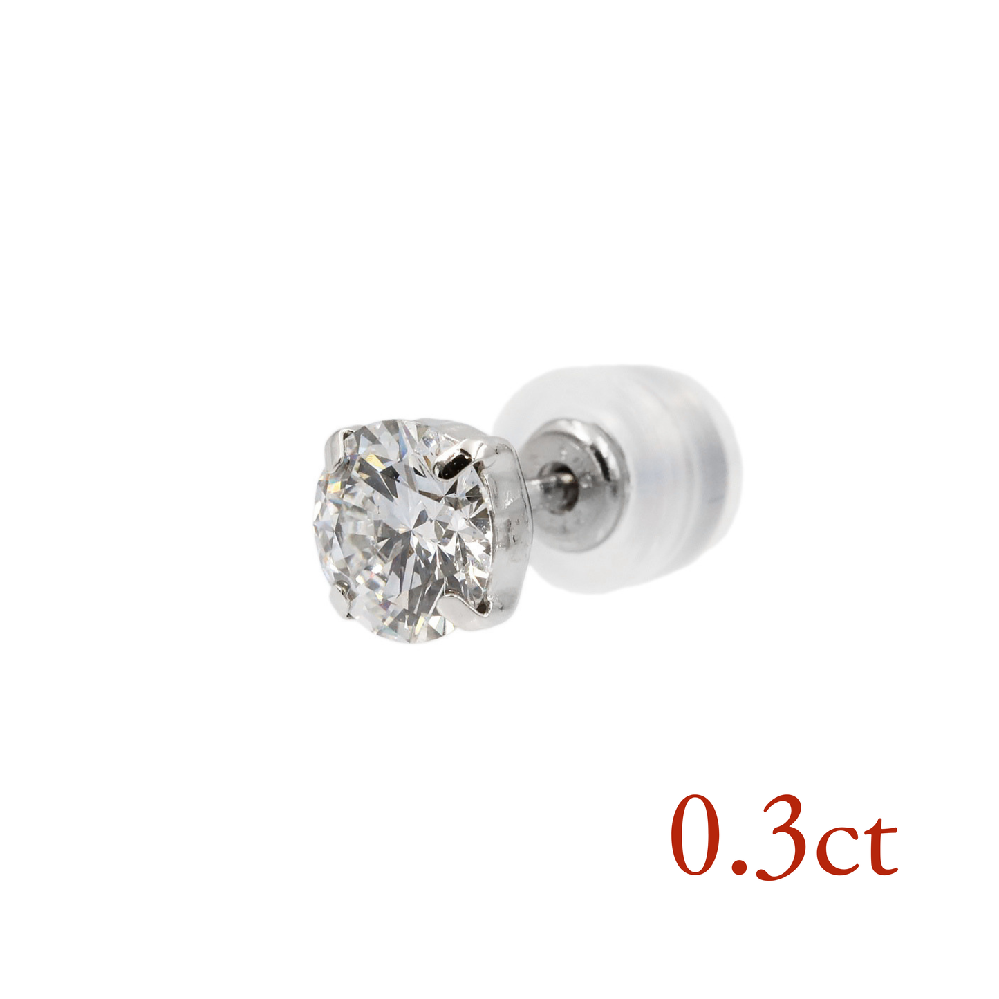 サイトリニューアル記念特別セール〖0.3ct / Dカラー VVS〗ラボグロウンダイヤモンド ピアス片方｜プラチナ900｜ラウンドブリリアント｜IGI鑑定書付き｜ご予約販売 6月中旬発送開始｜NAYA-004