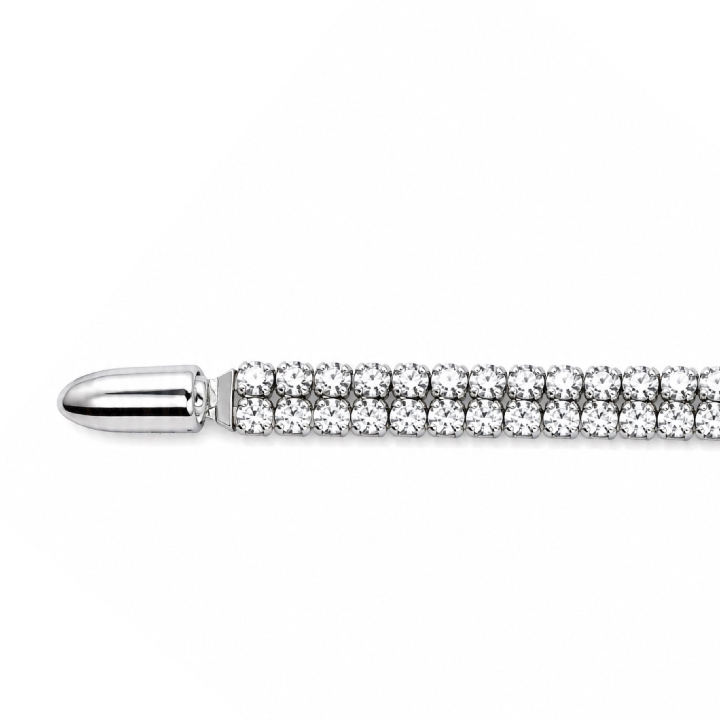 2連テニスブレスレット〖2ct / 幅3.3㎜〗ラボグロウンダイヤモンド｜プラチナ900 / K18イエローゴールド｜FカラーVS1アップエクセレントカット 鑑定書無し 受注製造約50日