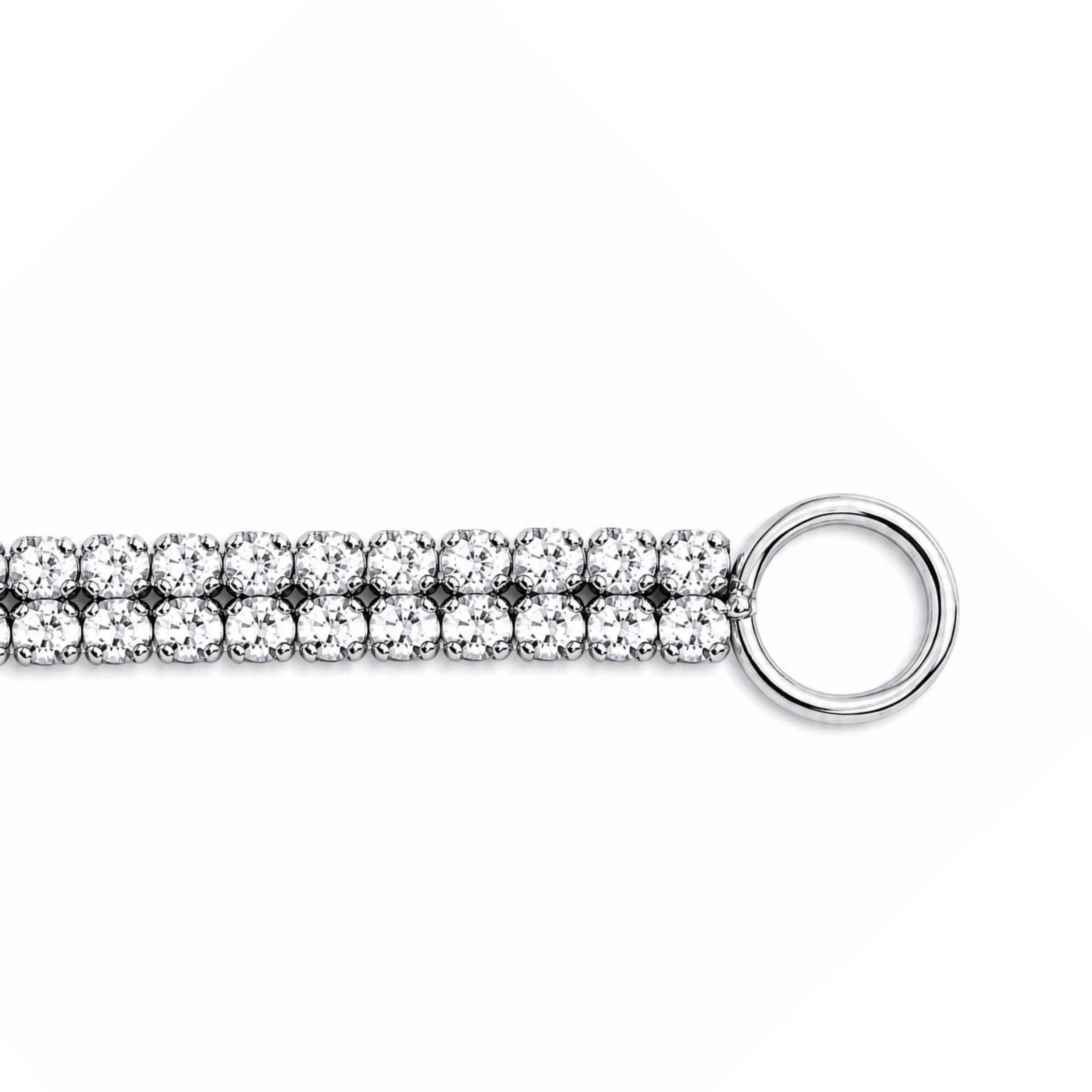 2連テニスブレスレット〖2ct / 幅3.3㎜〗ラボグロウンダイヤモンド｜プラチナ900 / K18イエローゴールド｜FカラーVS1アップエクセレントカット 鑑定書無し 受注製造約50日