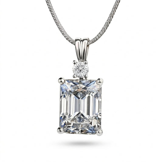 〖2ct / Eカラー VS1〗ラボグロウンダイヤモンド ネックレス｜プラチナ900｜エメラルドカット ペンダント｜IGI鑑定書付き-オーダー制作・納期1−2ヶ月　ND-N003