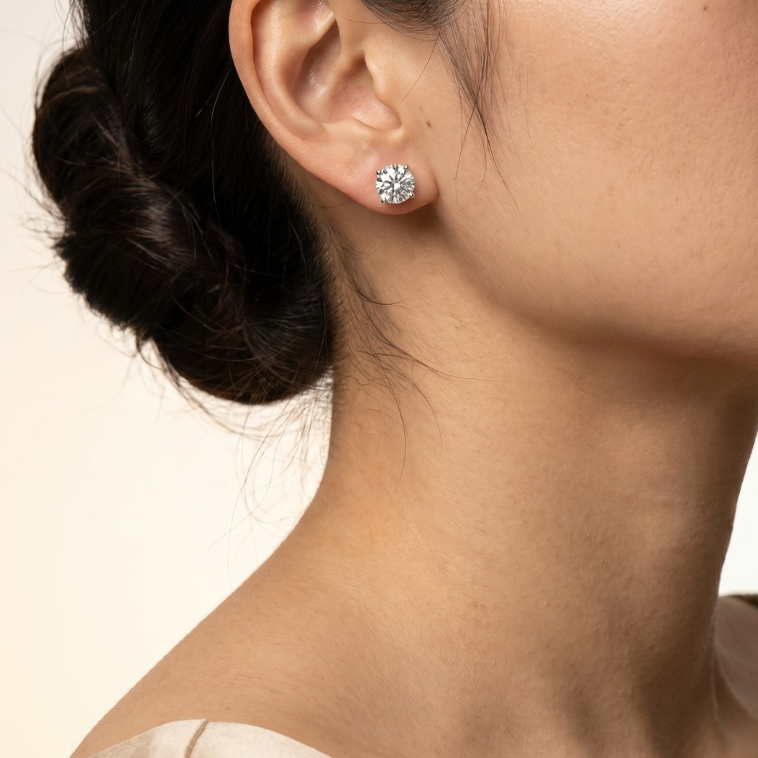 〖2ct×2p / Dカラー VVS2 エクセレントカット〗ラボグロウンダイヤモンド ピアス｜プラチナ900 / K18イエローゴールド｜ラウンドブリリアント｜IGI鑑定書付き｜受注制作／約30日でお届け