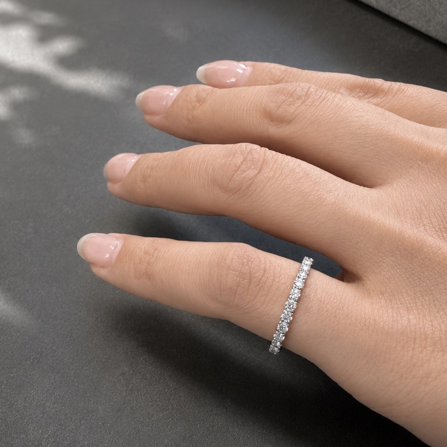 PINKYハーフエタニティリング〖0.4ct/0.03ct×15石幅2mm 〗ラボグロウンダイヤモンド｜プラチナPT900/PT950 / K18イエローゴールド｜受注製造約50日｜NAYA-1002｜RNR00149｜