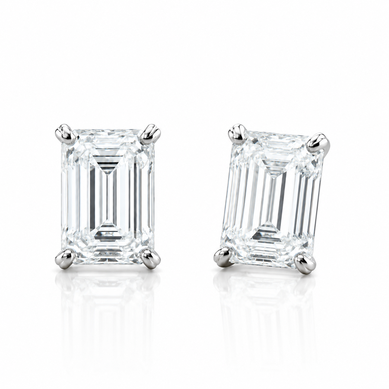 お客様専用〖2.57ct / 2.57〗ラボグロウンダイヤモンドエメラルドカット PT900 オーダーメイドピアス｜IGI鑑定書付き