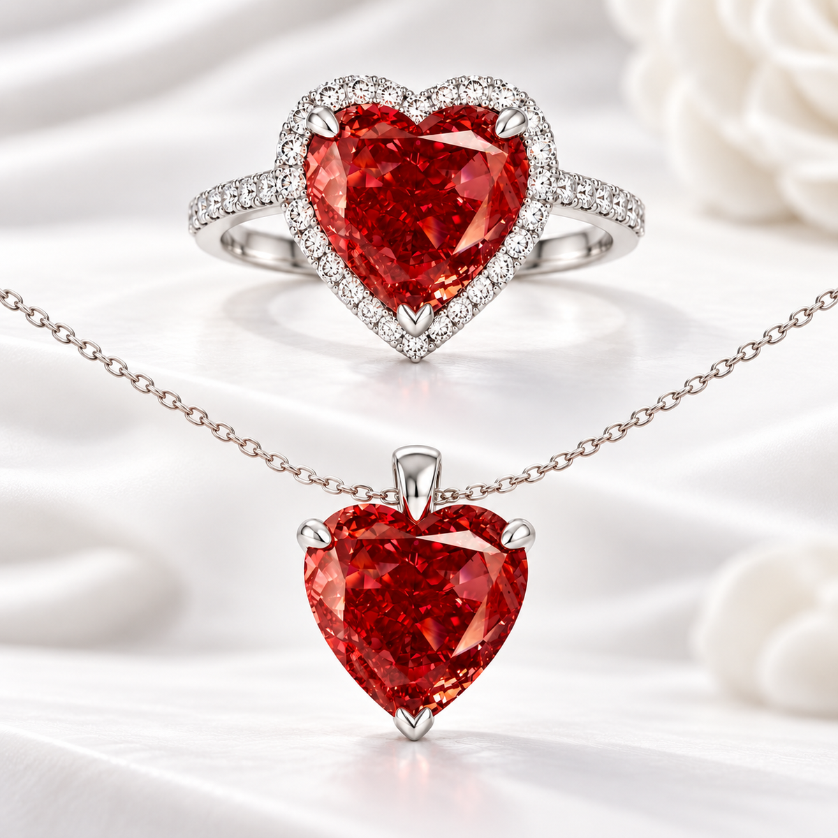 【NAYAオークション】ラボグロウンダイヤモンドルース 3.01ct Fancy Vivid Red VS2 Heart Modified Brilliant IGI鑑定書付