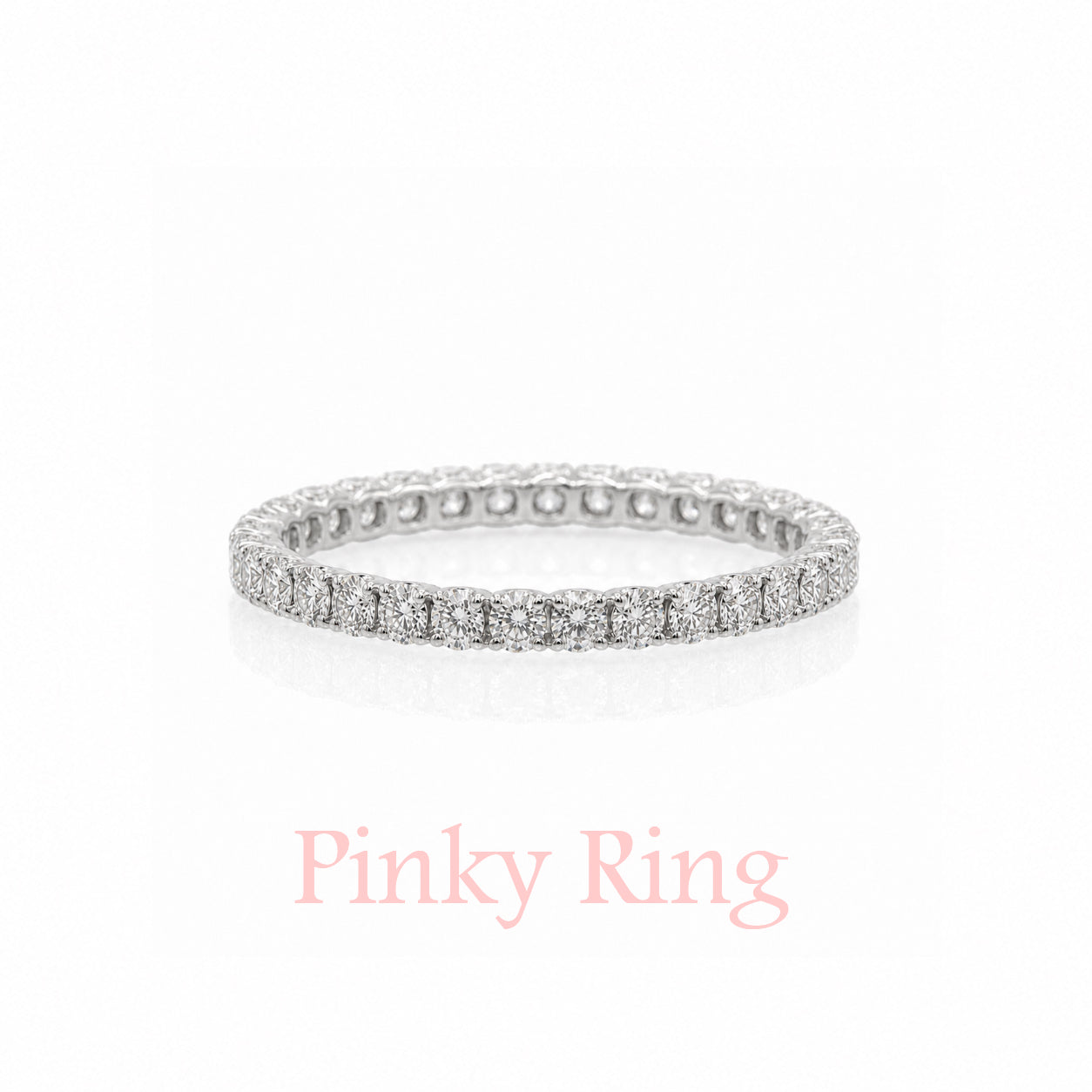 PINKYフルエタニティリング〖約0.6ct/ 0.03ct×22石~24石 幅2㎜〗ラボグロウンダイヤモンド｜プラチナ900 or 950 / K18イエローゴールド｜Fカラー VS1アップ エクセレントカット｜受注製造約50日