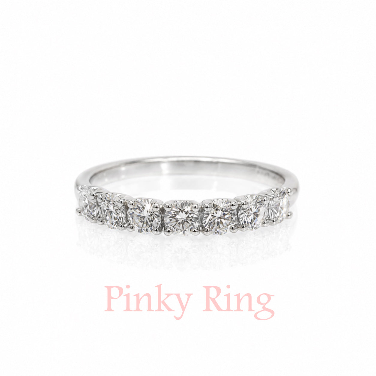 PINKYハーフエタニティリング〖0.7ct/0.１ct×7石 幅3mm 〗ラボグロウンダイヤモンド｜プラチナPT900/PT950 / K18イエローゴールド｜受注製造約50日｜NAYA-1002｜RNR00149