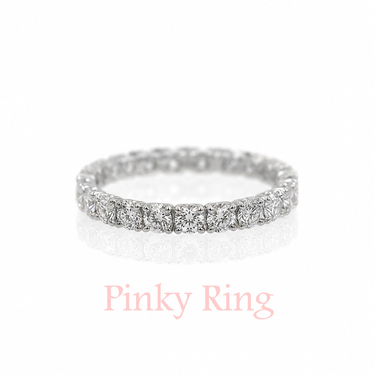 PINKYフルエタニティリング〖約1.6ct/0.1ct×16石~18石幅3㎜〗ラボグロウンダイヤモンド｜プラチナ900 or 950 / K18イエローゴールド｜Fカラー VS1アップ エクセレントカット｜受注製造約50日