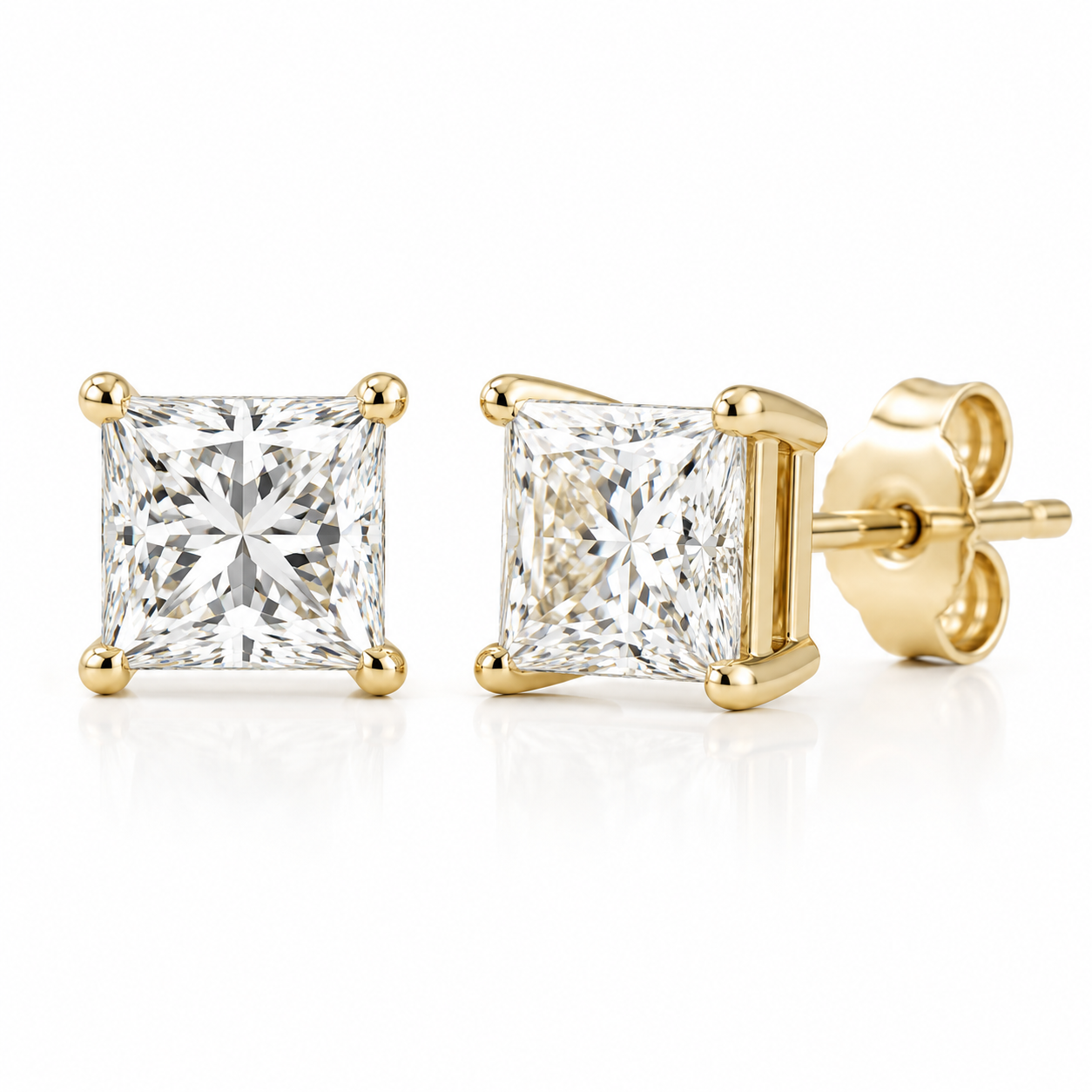 お客様専用ページ 　1.5ct　ラウンドブリリアントカット　ペンダント　1ct×2ｐ　プリンセスカット　ピアス