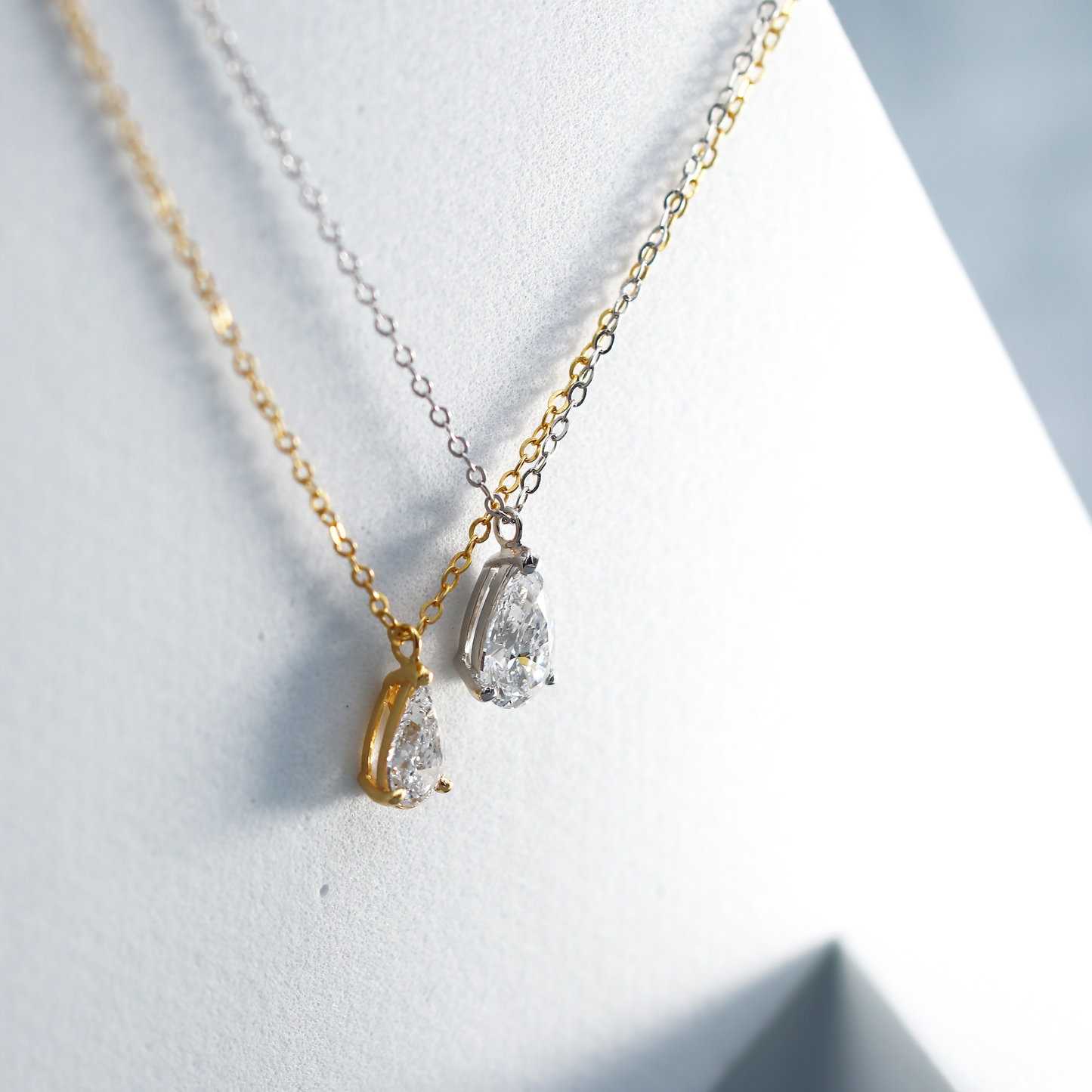 ラボグロウンダイヤモンド ネックレス 1ct Fカラー VS1 ペアシェイプ プラチナ NAYA DIAMOND