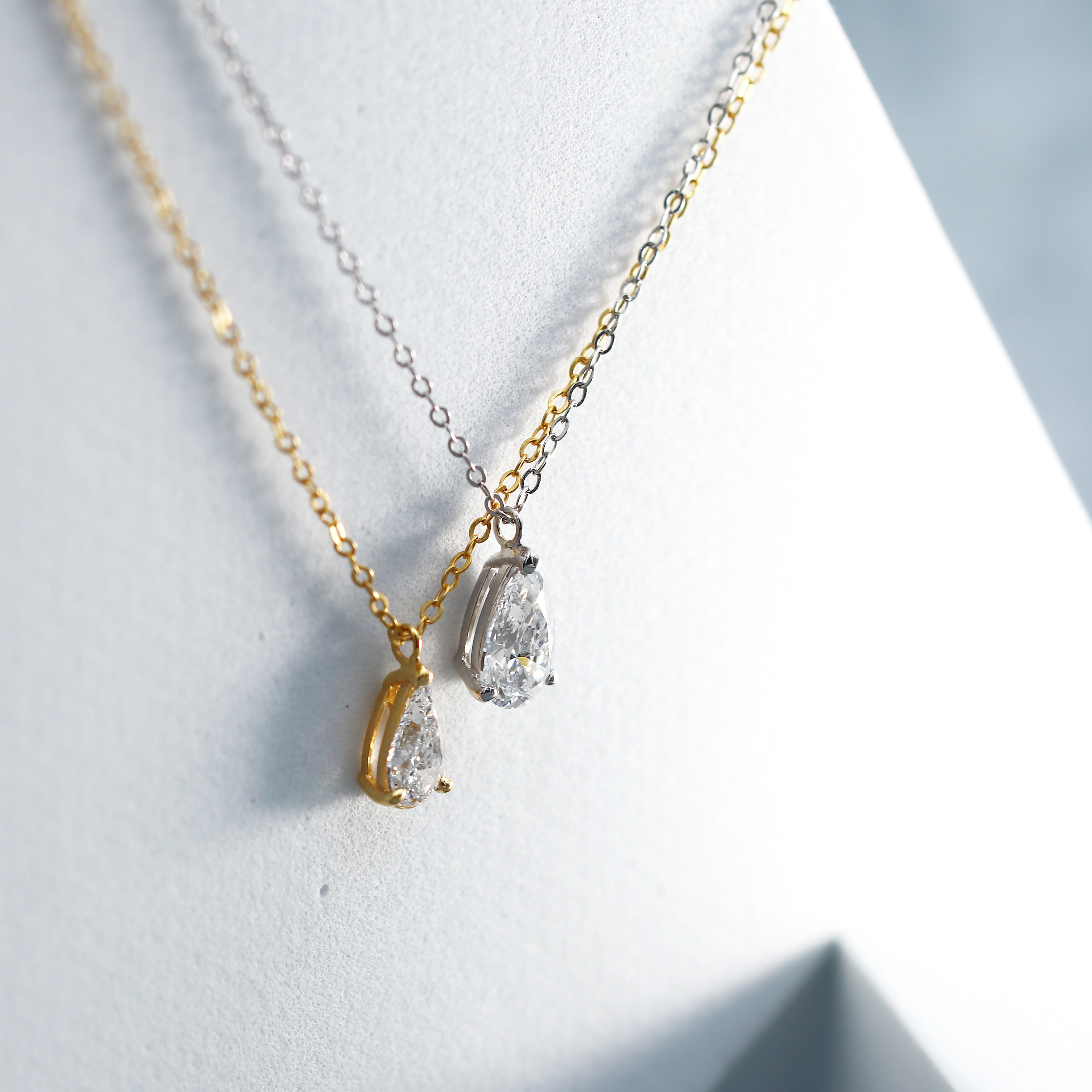 1ct ラボグロウンダイヤモンド ペアシェイプ ネックレス　チェーン付き ラボグロウンダイヤモンド ネックレス 1ct Fカラー VS1｜NAYA DIAMOND