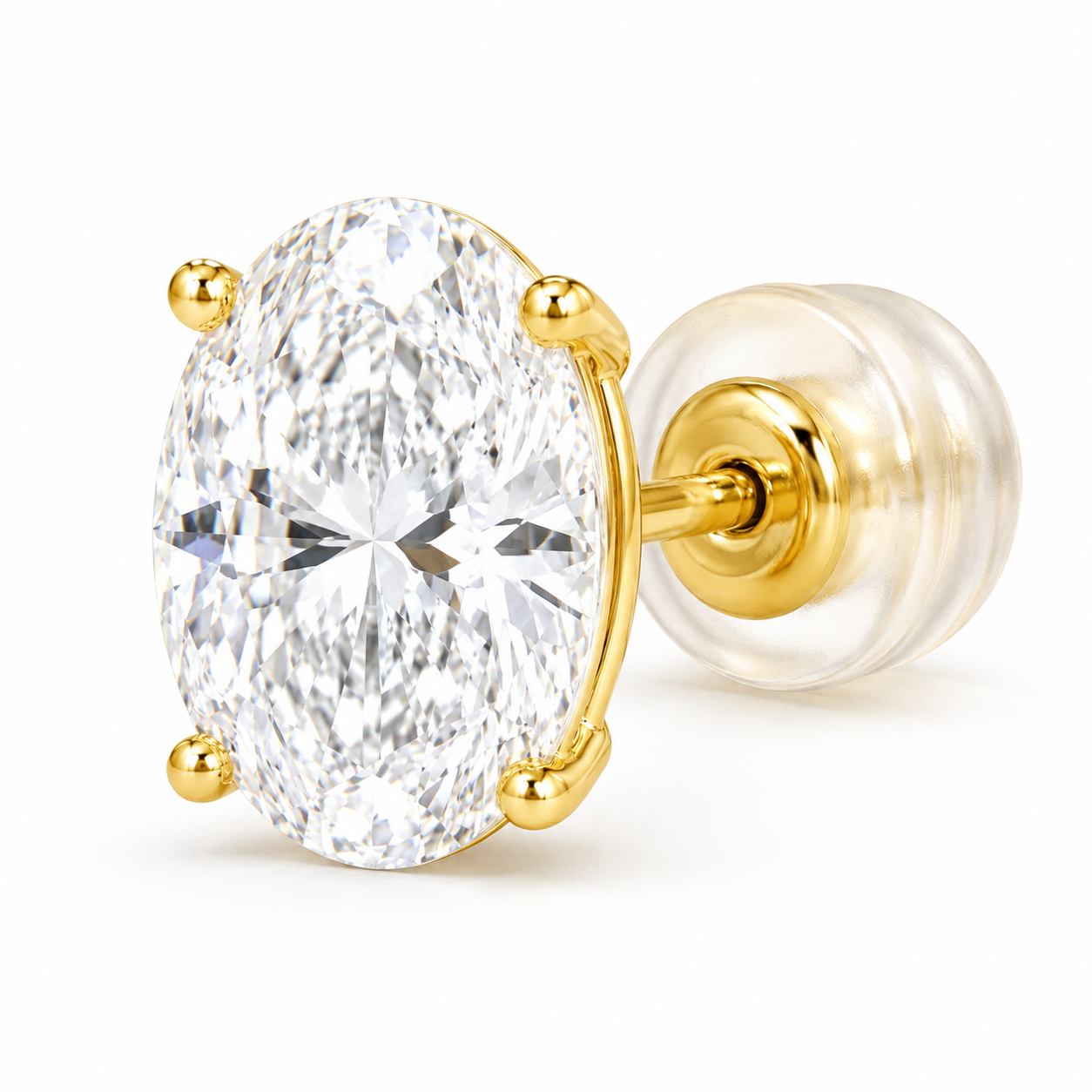 ラボグロウンダイヤモンド ピアス 1ct Dカラー VVS2 オーバル プラチナ NAYA DIAMOND
