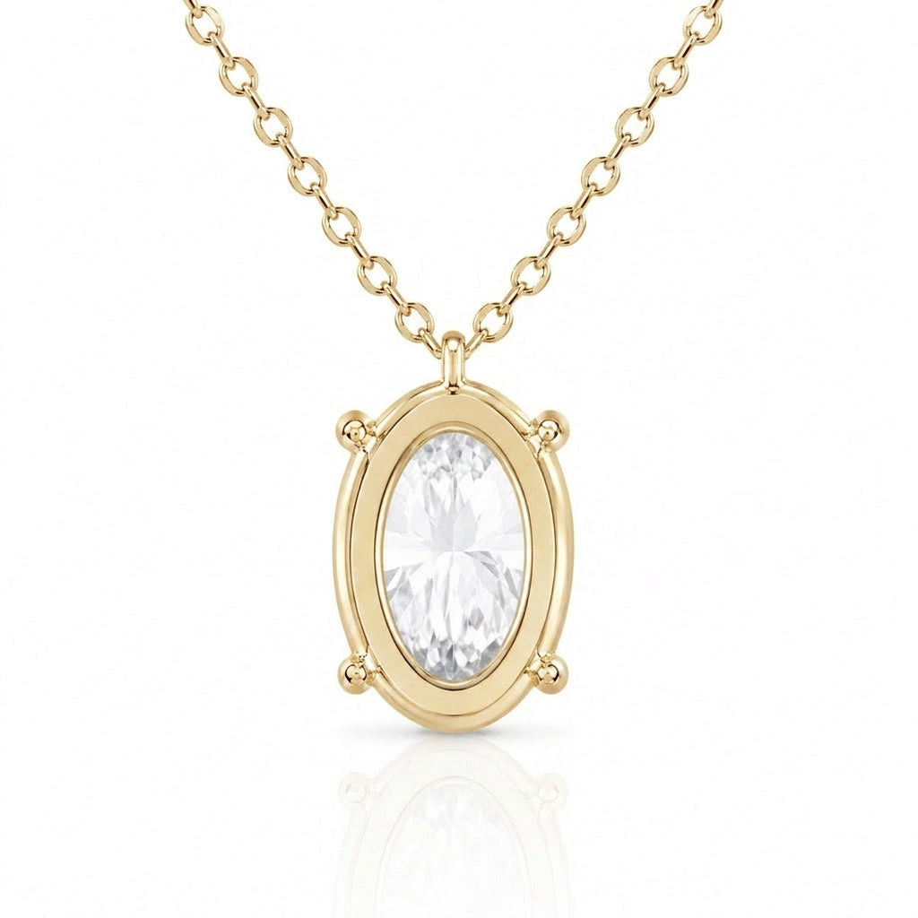 ラボグロウンダイヤモンド ネックレス 1ct Dカラー VVS2 オーバル プラチナ NAYA DIAMOND 画像3