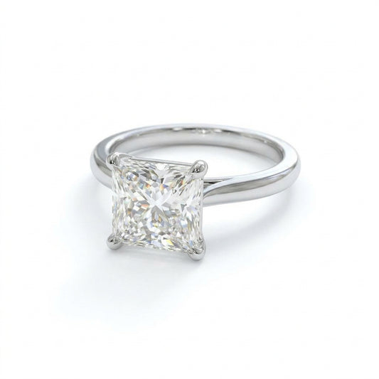 〖3ct / Fカラー VVS2〗ラボグロウンダイヤモンド リング｜プラチナ900｜プリンセスカット ソリテール｜IGI鑑定書付き-オーダー制作