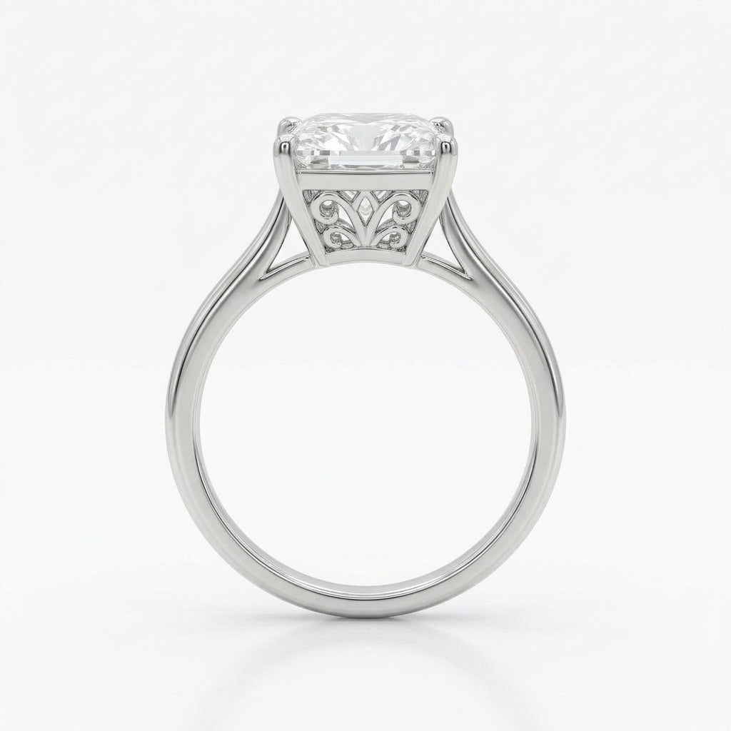 〖3ct / Fカラー VVS2〗ラボグロウンダイヤモンド リング｜プラチナ900｜プリンセスカット ソリテール｜IGI鑑定書付き-オーダー制作・納期1−2ヶ月　ND-R015