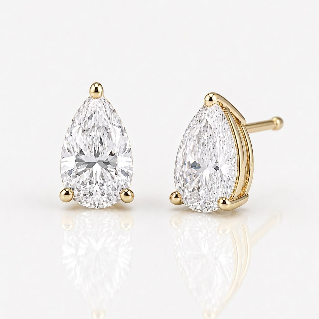 【お客様専用ページ】ペアシェイプ ピアス 1.5ct×2石 ＋ ラウンドブリリアント ペンダント 1ct｜K18イエローゴールド Dカラー VVS2
