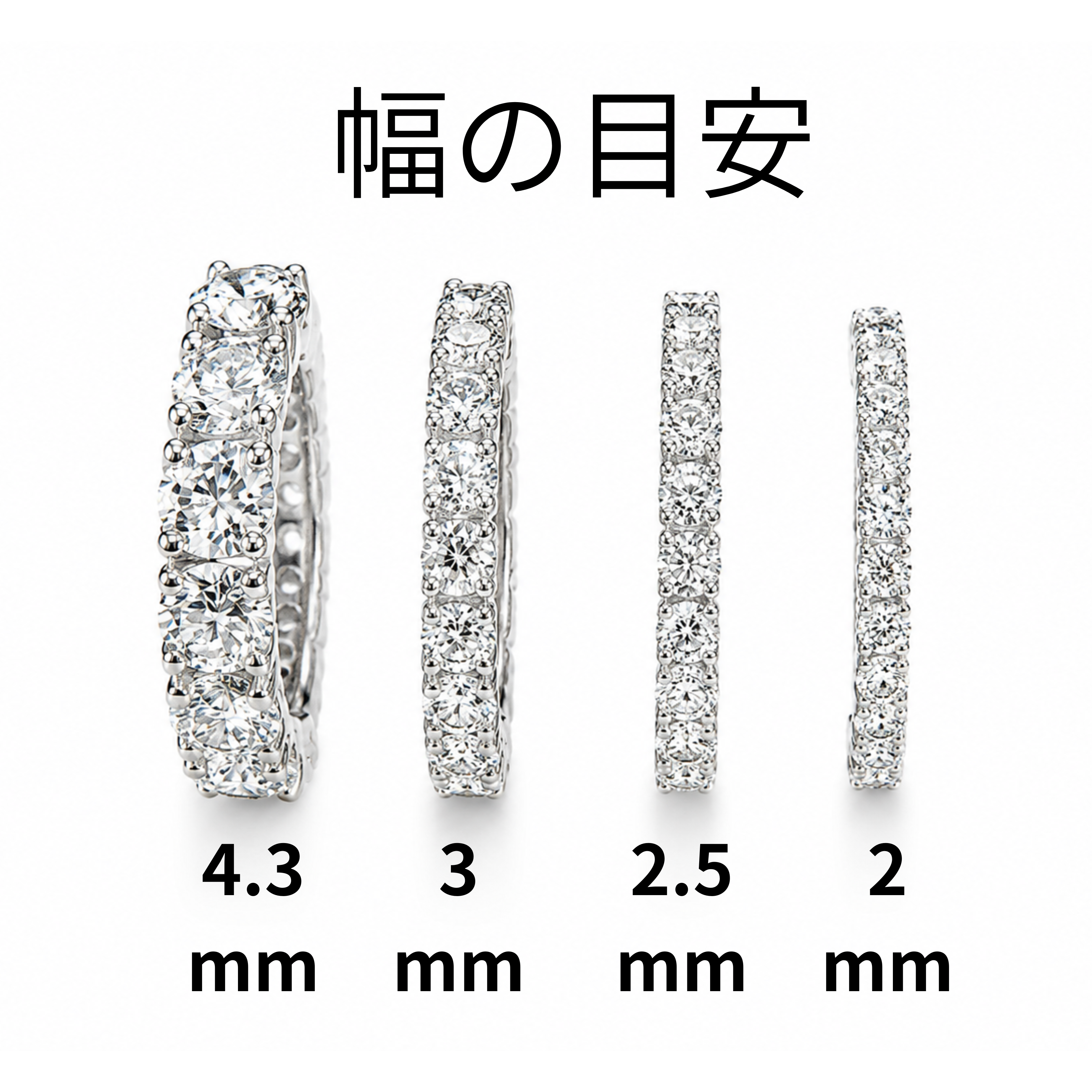 フルエタニティリング〖1.3ct/0.06×20石 2.5㎜〗ラボグロウンダイヤモンド｜プラチナ900 or 950 / K18イエローゴールド｜Fカラー VS1アップ エクセレントカット｜受注制作／約50日でお届け