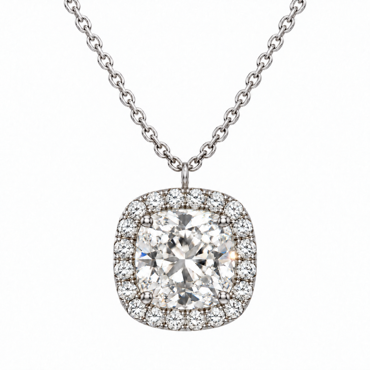 【お客様専用】〖1.51ct/ Dカラー VVS2〗ラボグロウンダイヤモンド ペンダント｜クッションカット｜ヘイローデザイン（四角）｜プラチナ PT900/850