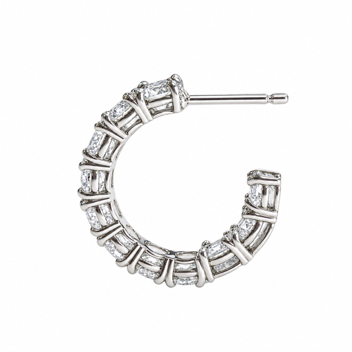 ダイヤモンドエタニティフープピアス〖合計4ct超え/0.2ct×11石 幅約4mm 外周約21mm〗ラボグロウンダイヤモンド｜PT900/PT950 / K18イエローゴールド｜Fカラー VS1アップ EX｜鑑定書なし｜受注制作