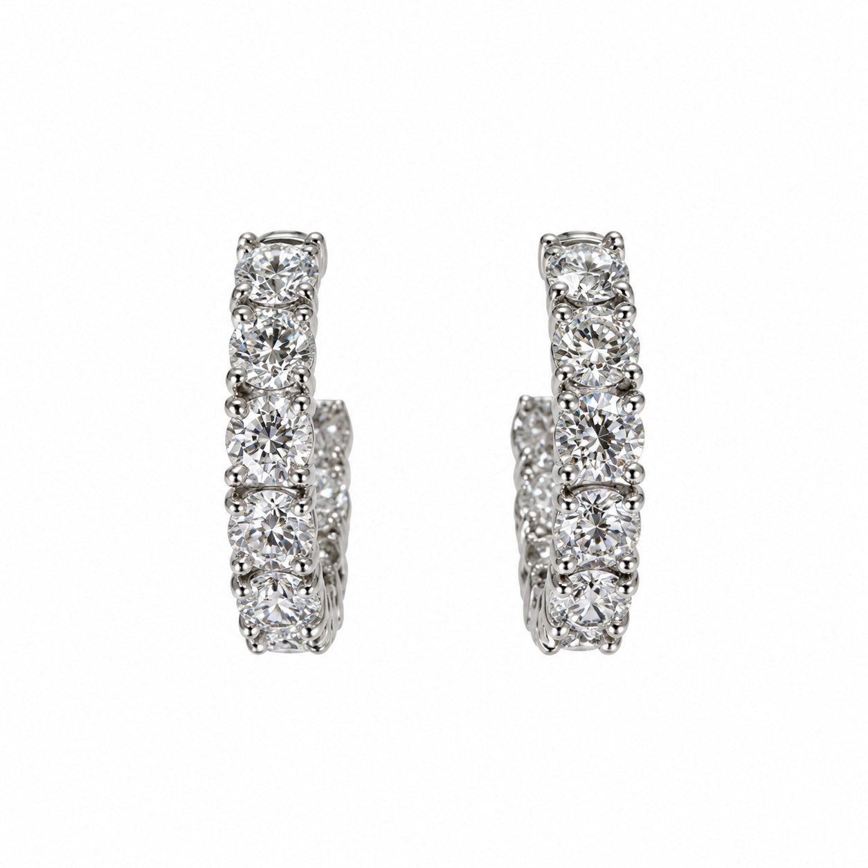 ダイヤモンドエタニティフープピアス〖合計4ct超え/0.2ct×11石 幅約4mm