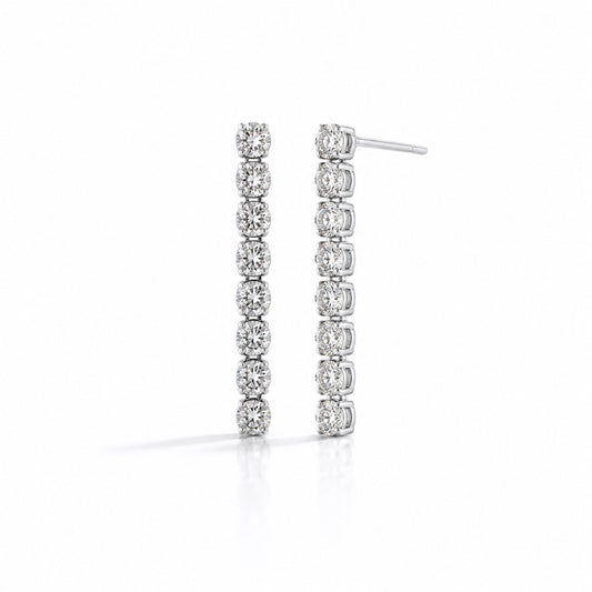 ラボグロウンダイヤモンド テニスピアス｜0.15ct×2｜プラチナ900｜FカラーVS1アップ　受注製造約50日