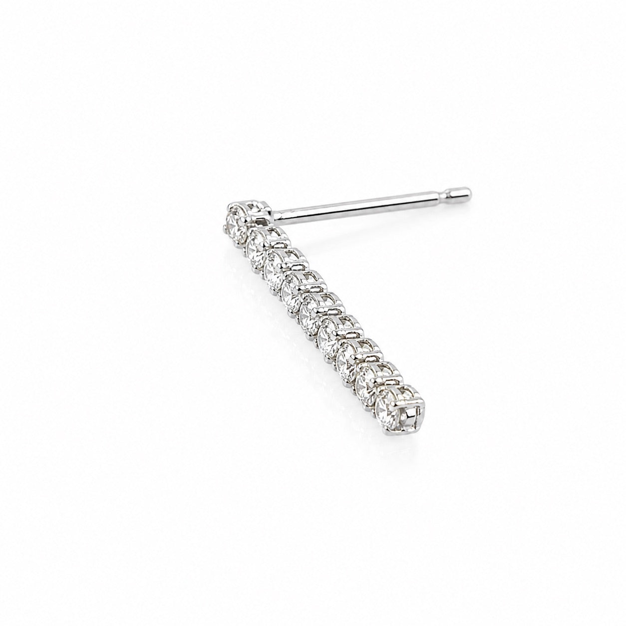 ラボグロウンダイヤモンド テニスピアス｜0.15ct×2｜プラチナ900｜FカラーVS1アップ　受注製造約50日