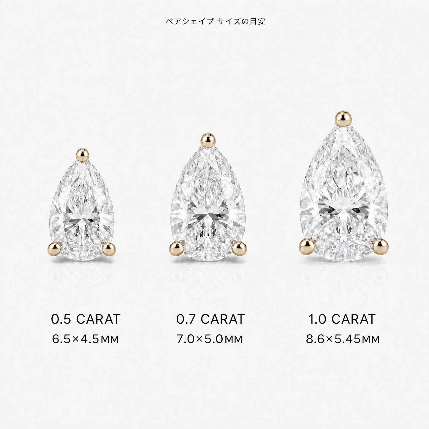 ラボグロウンダイヤモンド ピアス 1ct Fカラー VS1 ペアシェイプ プラチナ NAYA DIAMOND 画像6