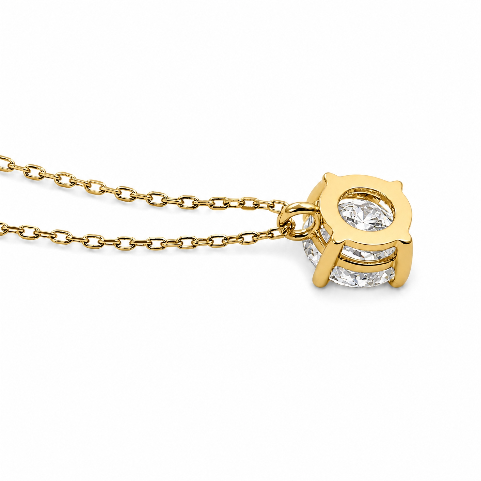 〖0.7ct / Fカラー/VS1/エクセレントカット/二段腰〗ラボグロダイヤモンド ペンダントバチカン真ん中タイプ｜プラチナ900 / K18イエローゴールド｜ラウンドブリリアント｜鑑定書無し｜定番人気 受注制作／約50日でお届け｜NAYA-015