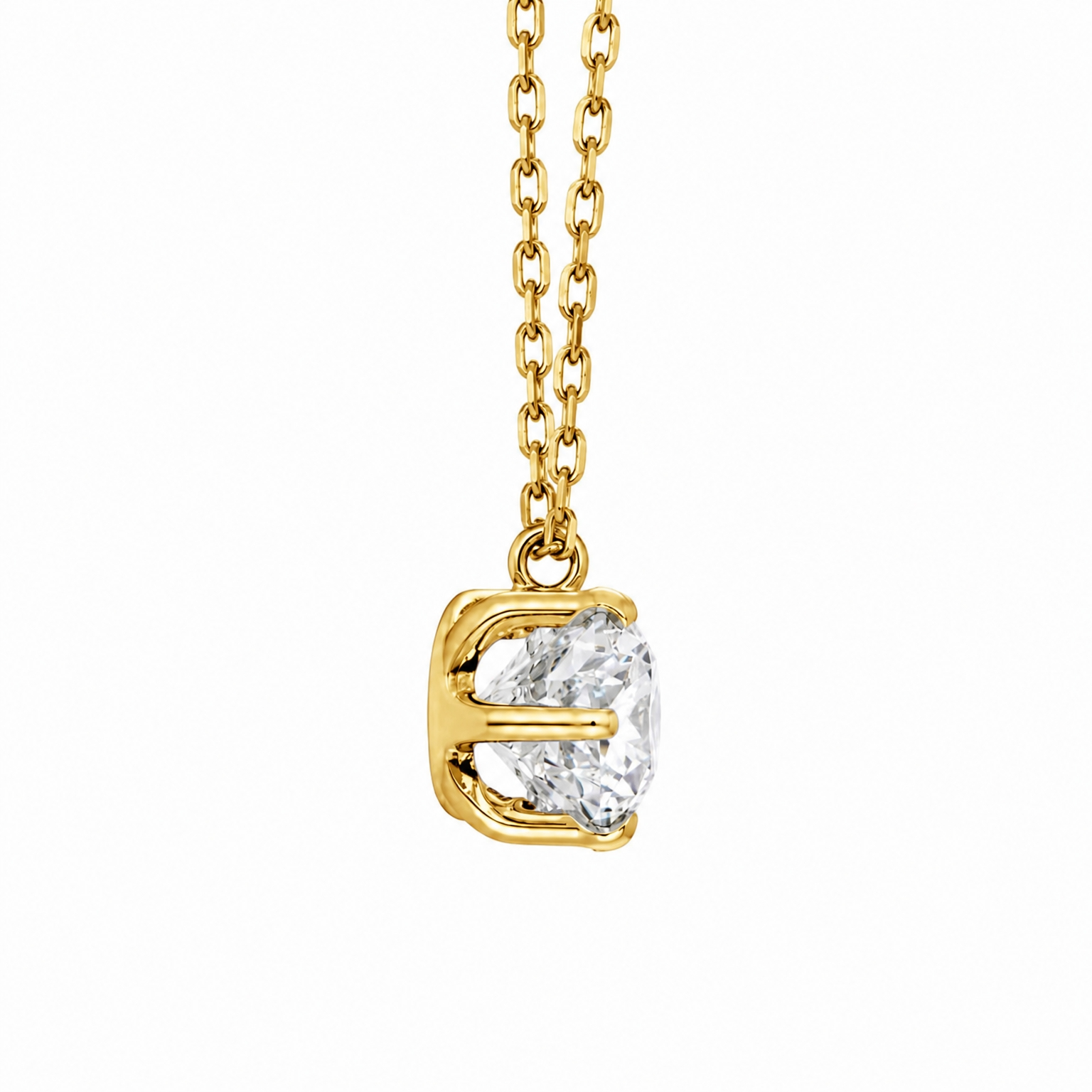 6本爪〖1.5ct / Dカラー /VVS2/エクセレントカット〗ラボグロウンダイヤモンド ペンダント｜プラチナ900 / K18イエローゴールド｜ラウンドブリリアント｜IGI鑑定書付き｜定番人気 受注制作／約50日でお届け｜NAYA-024