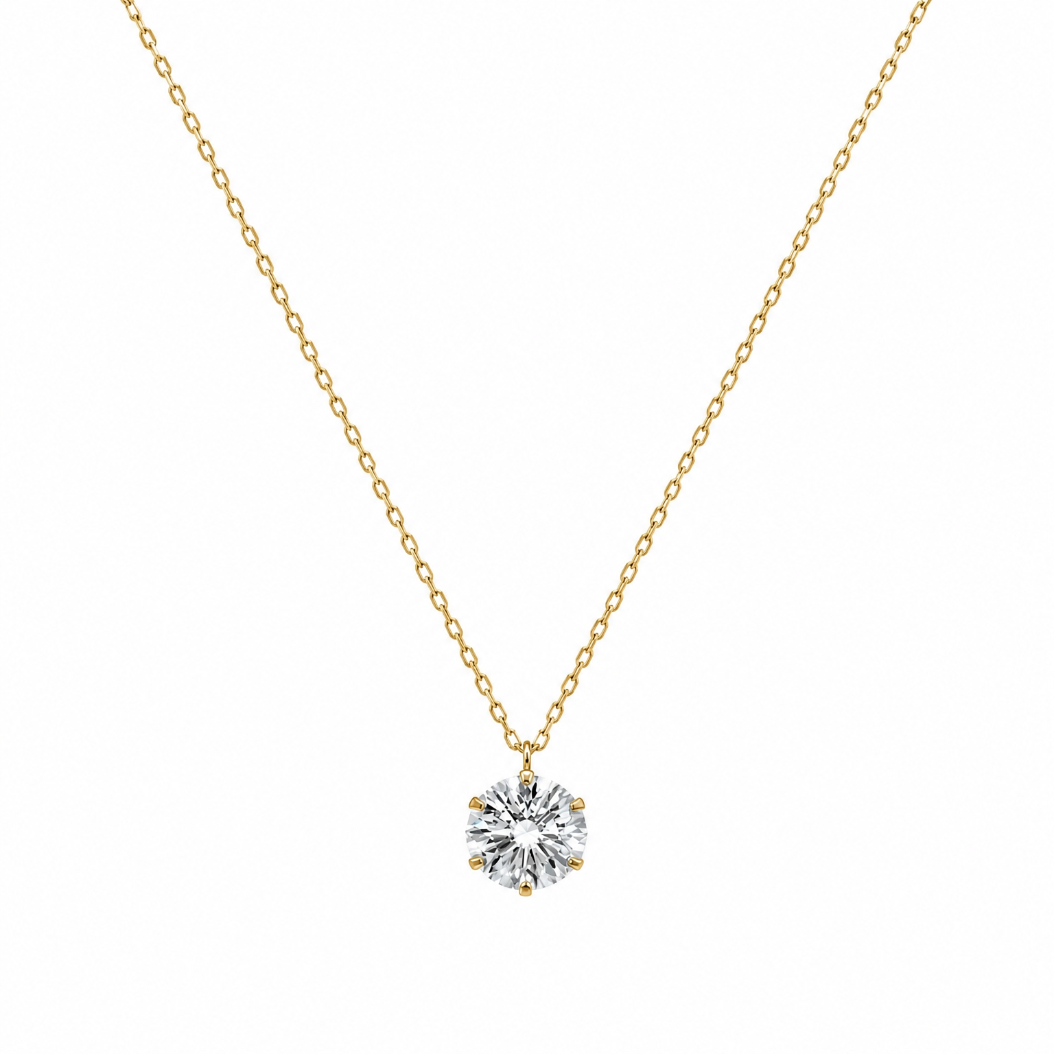 6本爪〖1.5ct / Dカラー /VVS2/エクセレントカット〗ラボグロウンダイヤモンド ペンダント｜プラチナ900 / K18イエローゴールド｜ラウンドブリリアント｜IGI鑑定書付き｜定番人気 受注制作／約50日でお届け｜NAYA-024