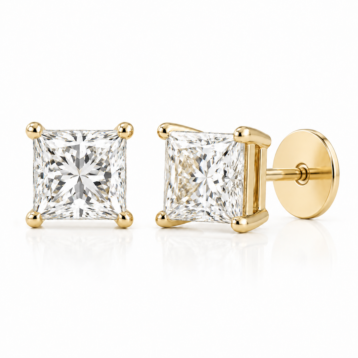 お客様専用ページ 　1.5ct　ラウンドブリリアントカット　ペンダント　1ct×2ｐ　プリンセスカット　ピアス