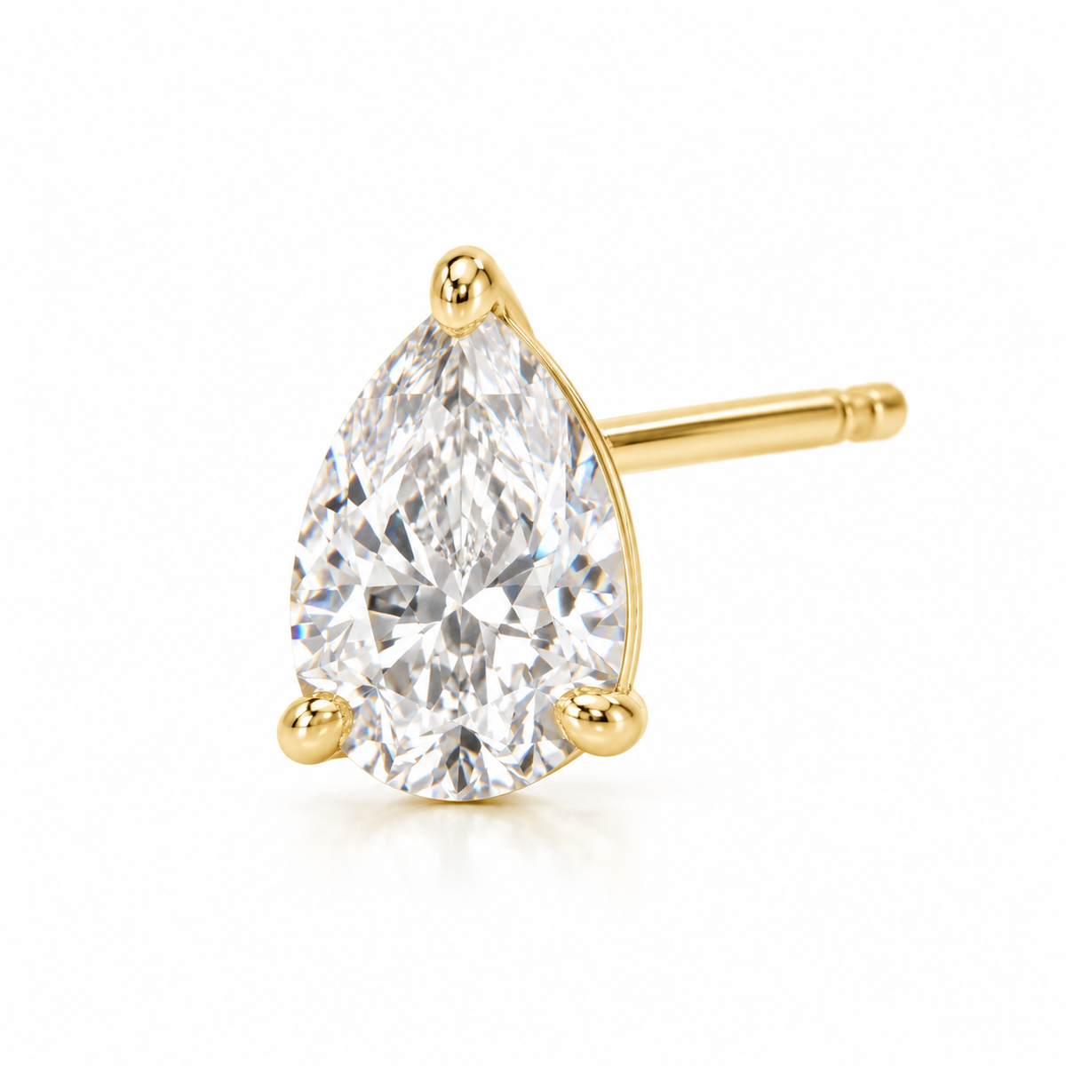 【お客様専用ページ】ペアシェイプ ピアス 片方｜0.5ct｜K18イエローゴールド｜常連様割