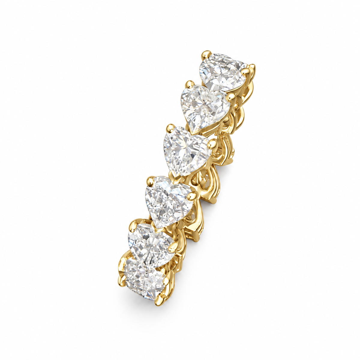 ハートシェイプ フルエタニティリング〖約3ct/0.2ct×16石 幅4.7mm〗ラボグロウンダイヤモンド｜プラチナPT900/PT950 / K18イエローゴールド｜Fカラー VS1アップ｜受注制作／約50日でお届け