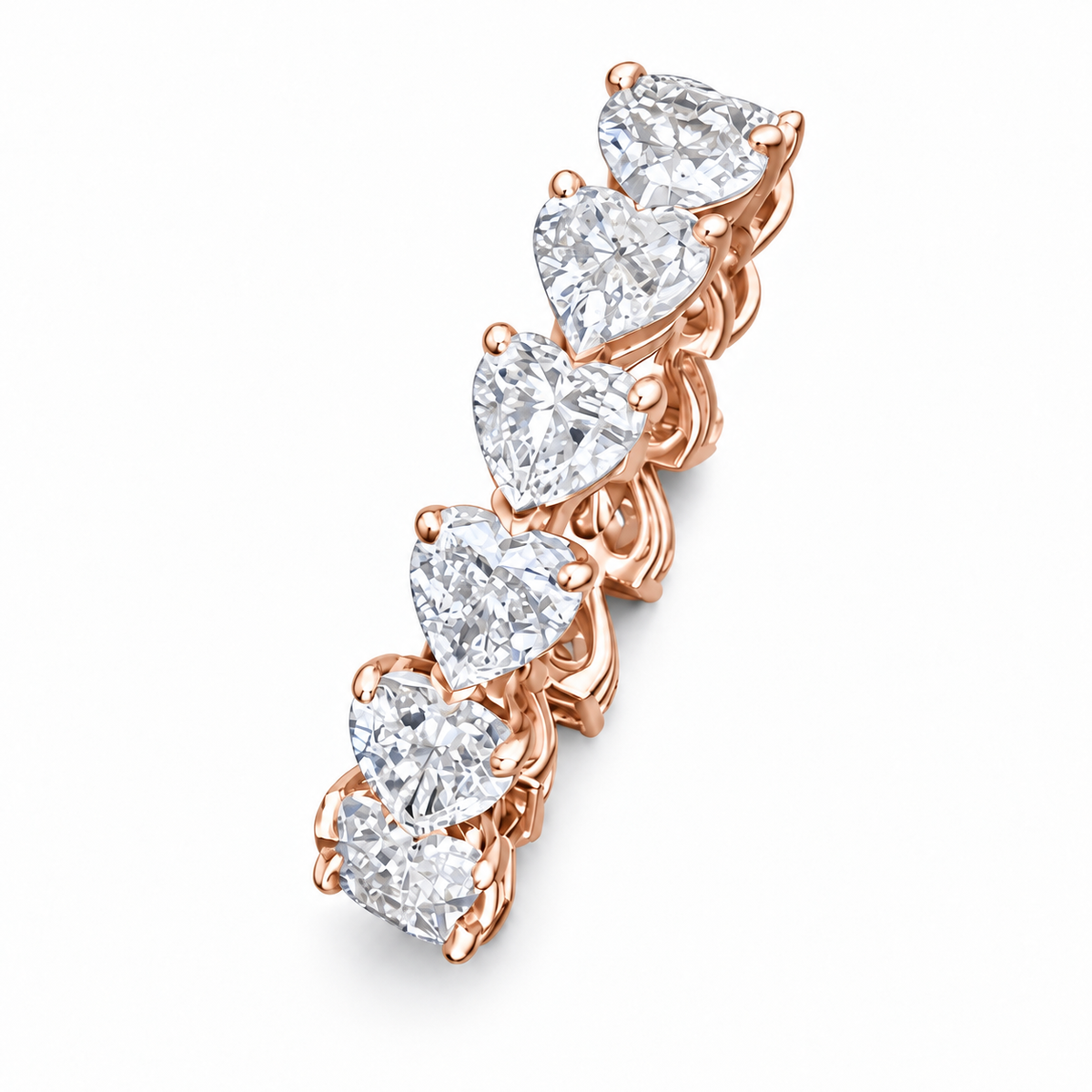 ハートシェイプ フルエタニティリング〖約3ct/0.2ct×16石 幅4.7mm〗ラボグロウンダイヤモンド｜プラチナPT900/PT950 / K18イエローゴールド／ピンクゴールド｜Fカラー VS1アップ｜受注制作／約40〜60日でお届け