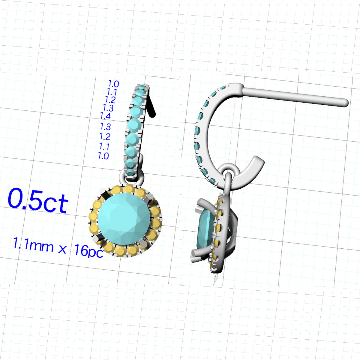 【お客様専用】0.5ct×2 ラボグロウンダイヤモンド ピアス PT950（ポストPT900）ヘイローデザイン