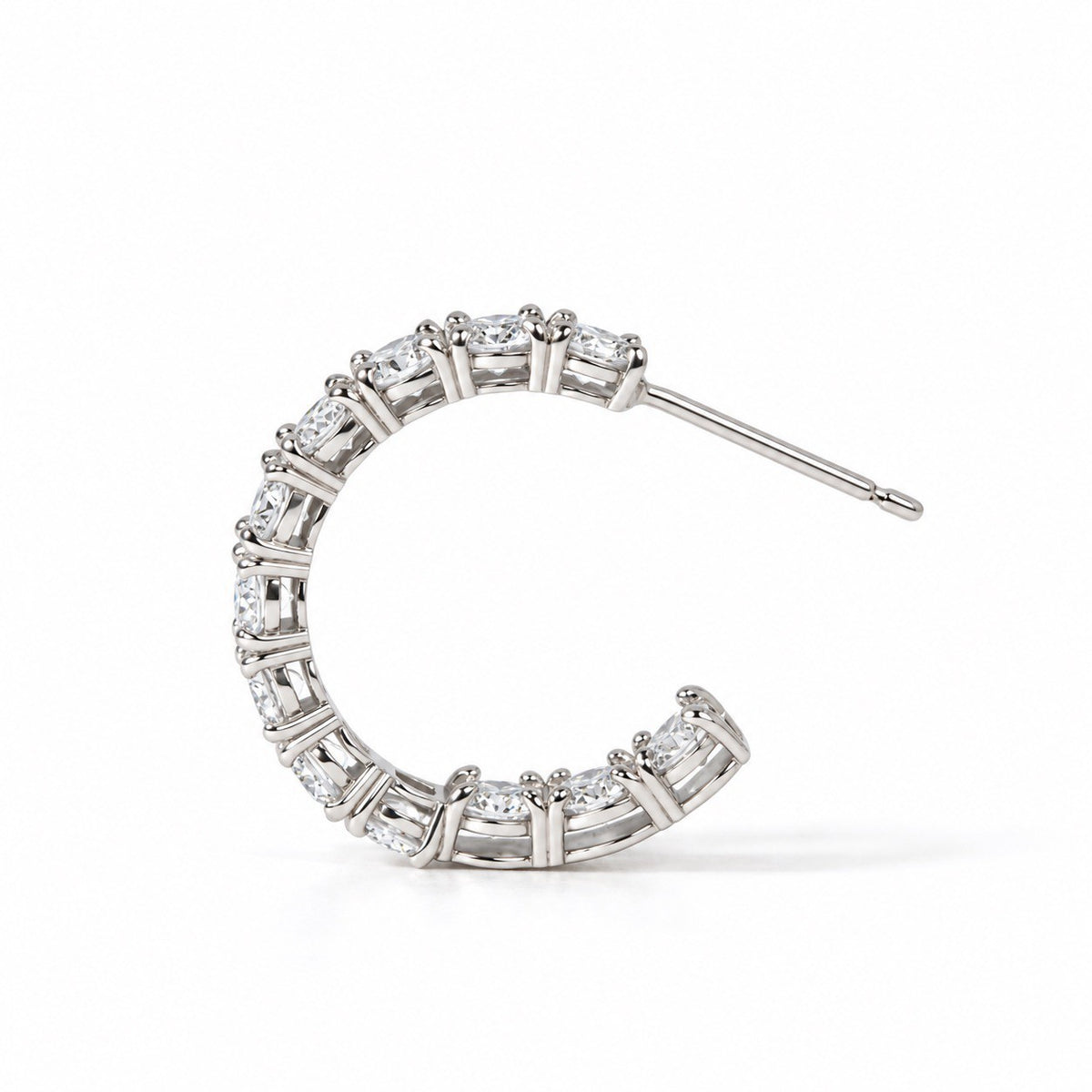 ダイヤモンドエタニティフープピアス〖合計2ct以上/0.1ct×12石 幅約3mm 外径約17mm〗ラボグロウンダイヤモンド｜PT900/PT950 / K18イエローゴールドピンクゴールド｜Fカラー VS1アップ EX｜鑑定書なし｜受注制作