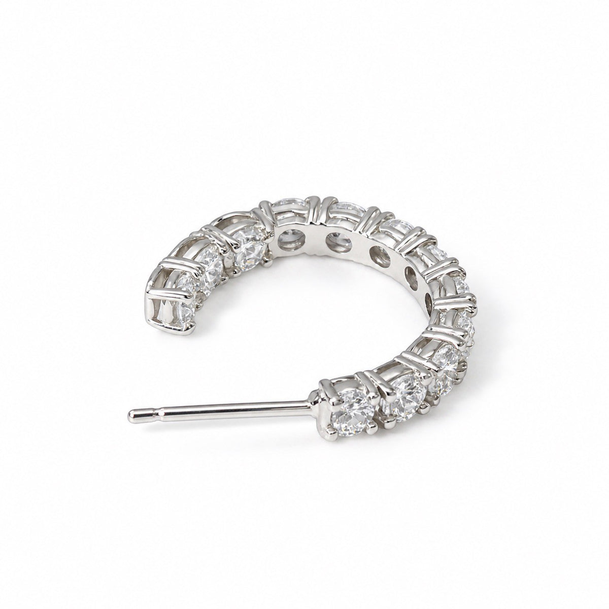 ダイヤモンドエタニティフープピアス〖合計2ct以上/0.1ct×12石 幅約3mm 外径約17mm〗ラボグロウンダイヤモンド｜PT900/PT950 / K18イエローゴールドピンクゴールド｜Fカラー VS1アップ EX｜鑑定書なし｜受注制作