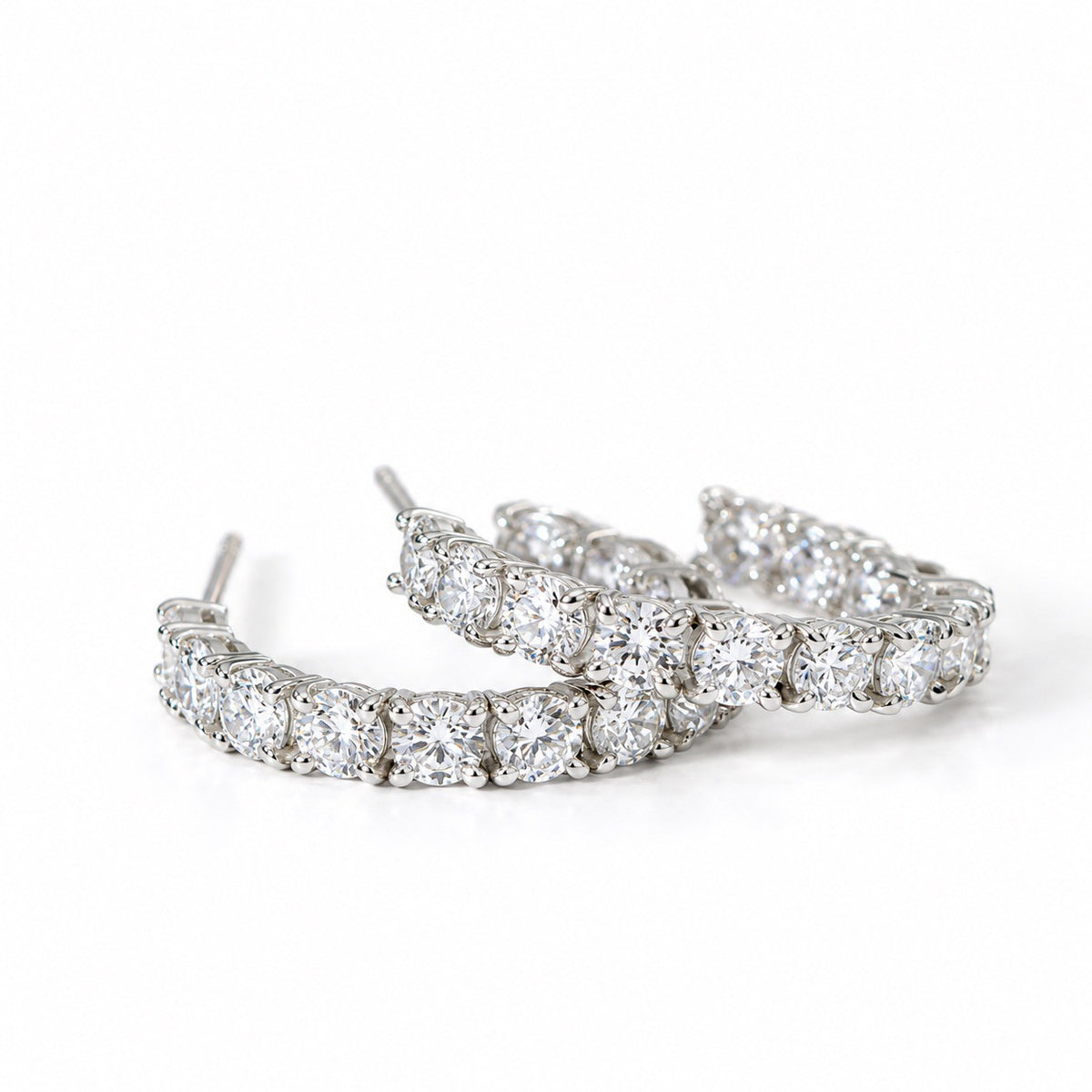 ダイヤモンドエタニティフープピアス〖合計2ct以上/0.1ct×12石 幅約3mm 外径約17mm〗ラボグロウンダイヤモンド｜PT900/PT950 / K18イエローゴールドピンクゴールド｜Fカラー VS1アップ EX｜鑑定書なし｜受注制作