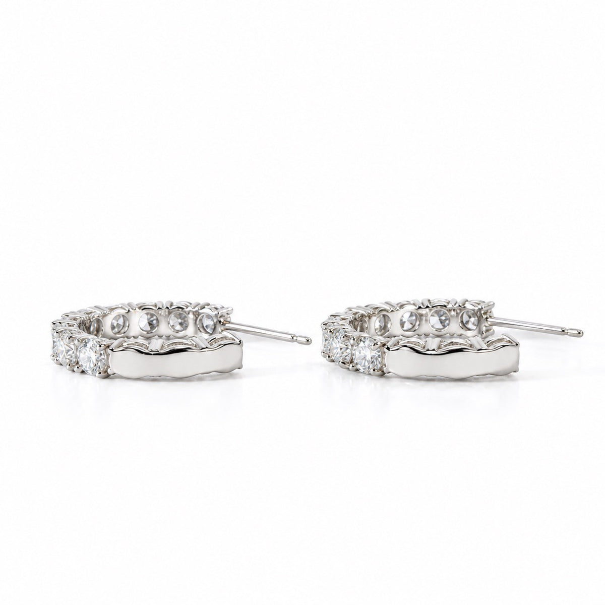 ダイヤモンドエタニティフープピアス〖合計2ct以上/0.1ct×12石 幅約3mm 外径約17mm〗ラボグロウンダイヤモンド｜PT900/PT950 / K18イエローゴールドピンクゴールド｜Fカラー VS1アップ EX｜鑑定書なし｜受注制作