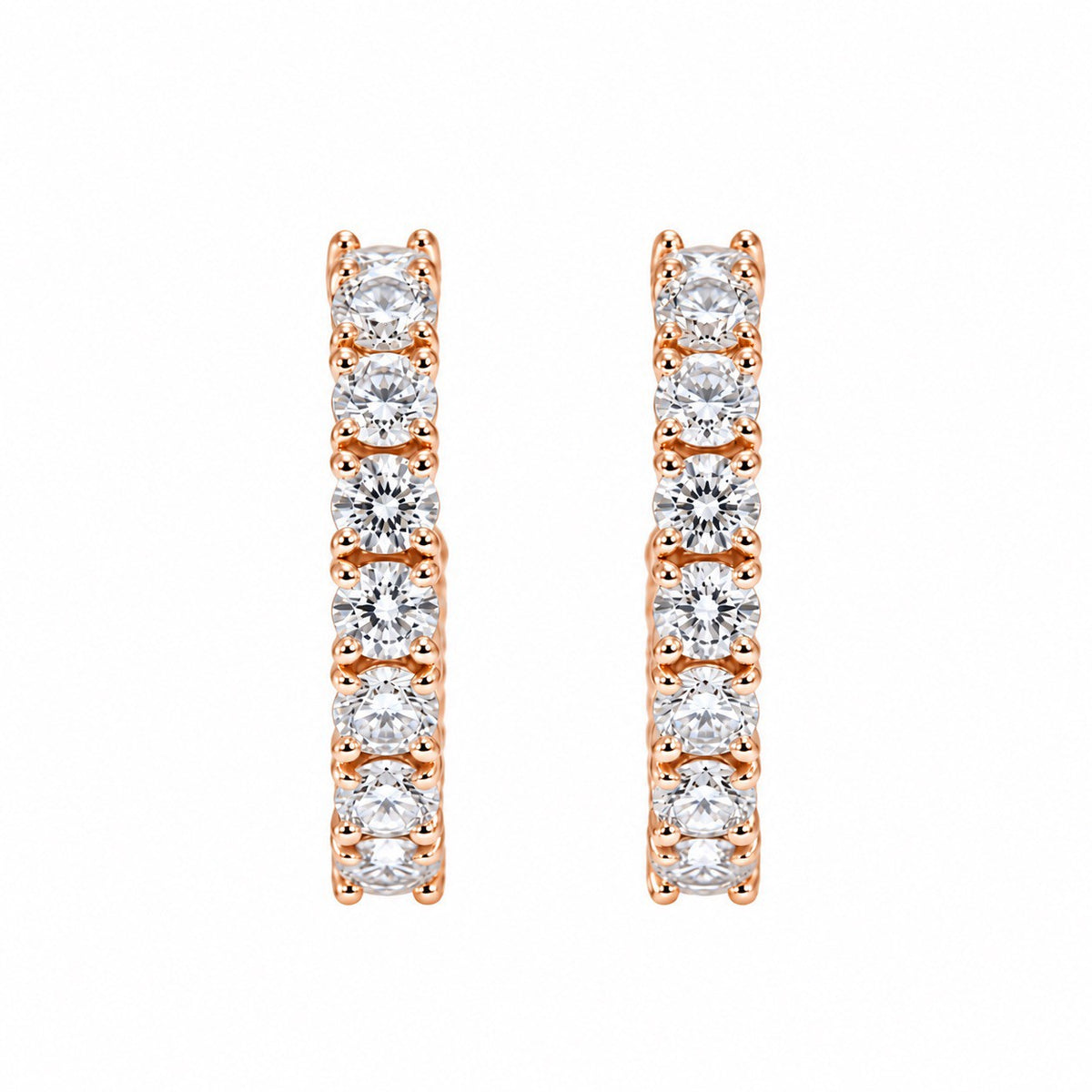 ダイヤモンドエタニティフープピアス〖合計2ct以上/0.1ct×12石 幅約3mm 外径約17mm〗ラボグロウンダイヤモンド｜PT900/PT950 / K18イエローゴールドピンクゴールド｜Fカラー VS1アップ EX｜鑑定書なし｜受注制作