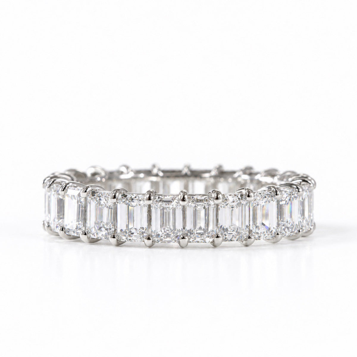 エメラルドカット フルエタニティリング〖3.8ct/0.17ct×24石 縦幅3.7㎜〗ラボグロウンダイヤモンド｜PT900/PT950/k18イエローゴールド｜Fカラー VS1アップ｜受注制作／約40〜60日でお届け