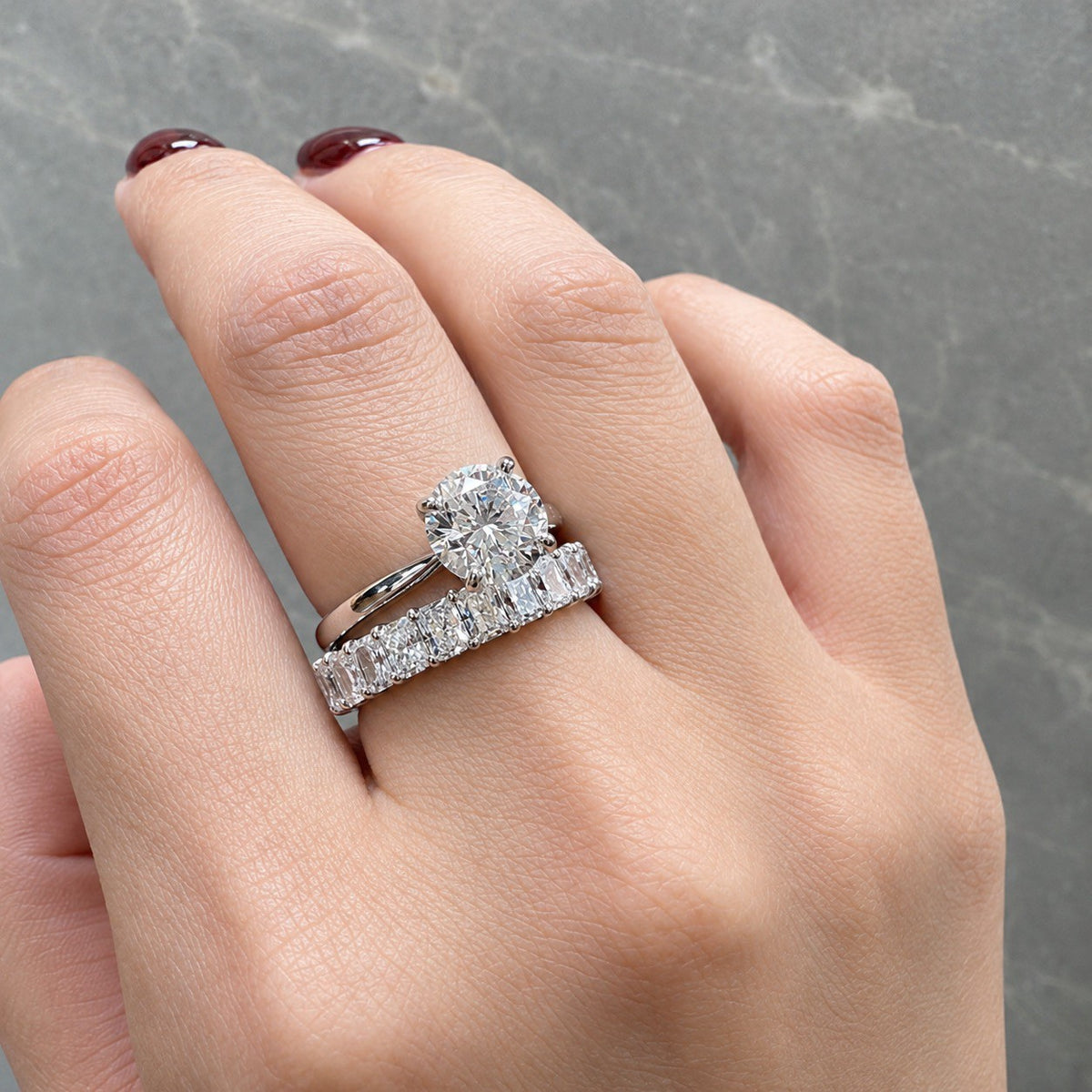 ラディアントカット フルエタニティリング〖約3.3ct 約0.15ct×24石  縦幅3.7mm リング幅4.5mm〗ラボグロウンダイヤモンド｜プラチナPT900/PT950 / K18イエローゴールド｜Fカラー VS1アップ｜受注制作／約40〜60日でお届け