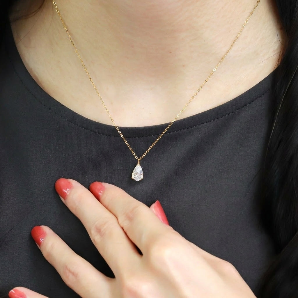 ラボグロウンダイヤモンド ネックレス 1ct Dカラー VVS2 ペアシェイプ プラチナ NAYA DIAMOND 画像6