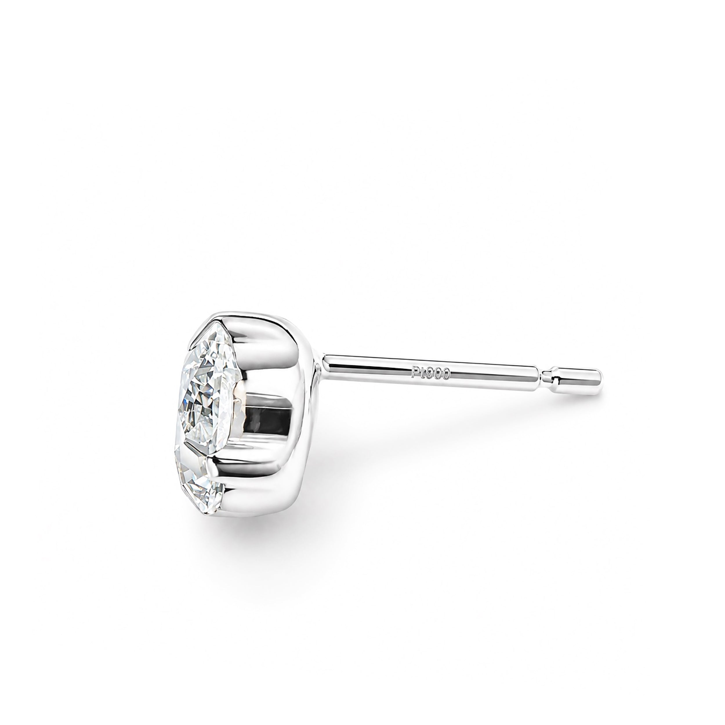 〖0.7ct / Dカラー VVS/エクセレントカット〗ラボグロウンダイヤモンド ピアス片方｜プラチナ900 / K18イエローゴールド｜ラウンドブリリアント｜IGI鑑定書付き｜定番人気 ご注文後約30日～50日で納品｜NAYA-016