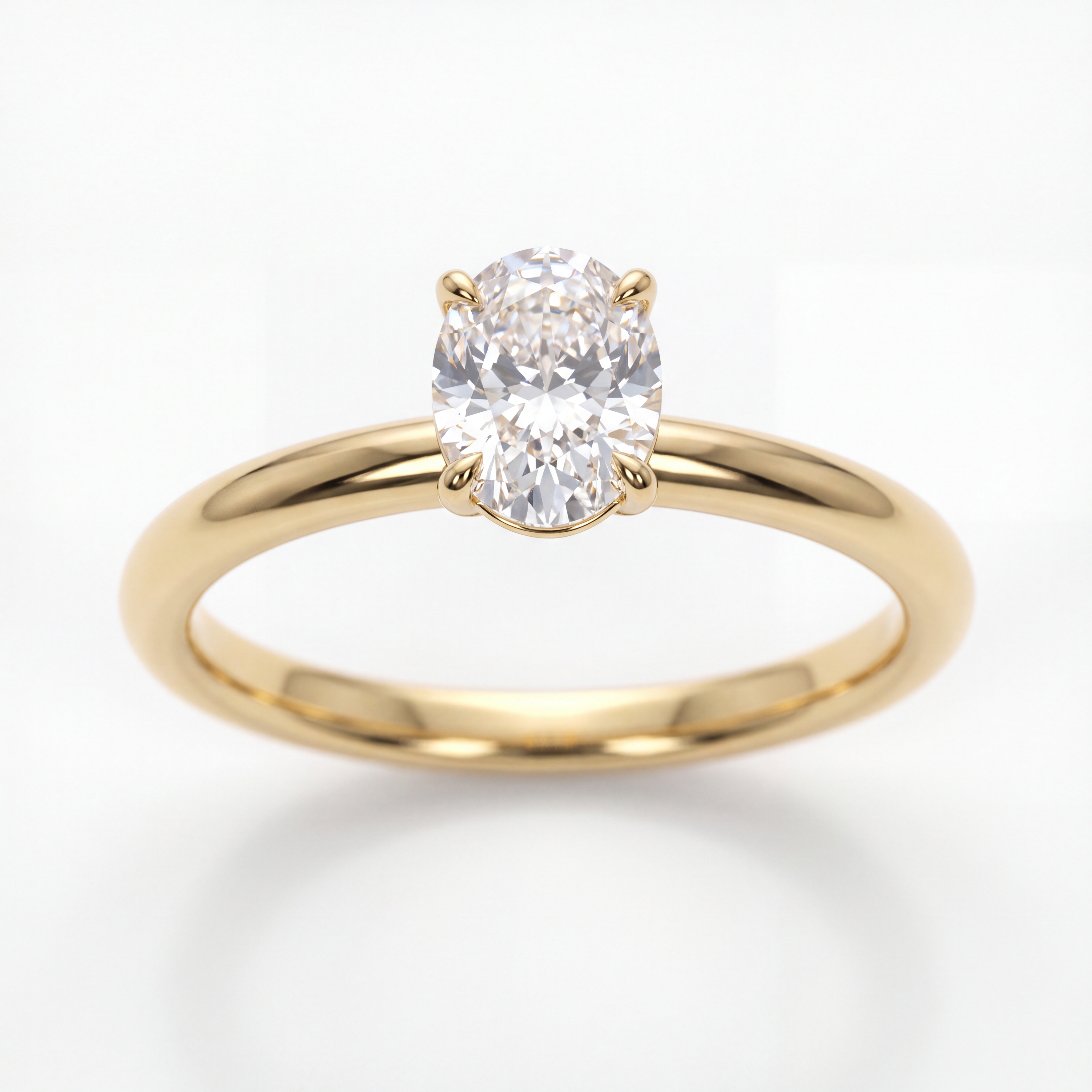 【お客様専用ページ】ラボグロウンダイヤモンド オーバルカット リング｜1.5ct Dカラー VVS2｜K18イエローゴールド｜シンプル4本爪｜サイズ未定｜IGI鑑定書付き