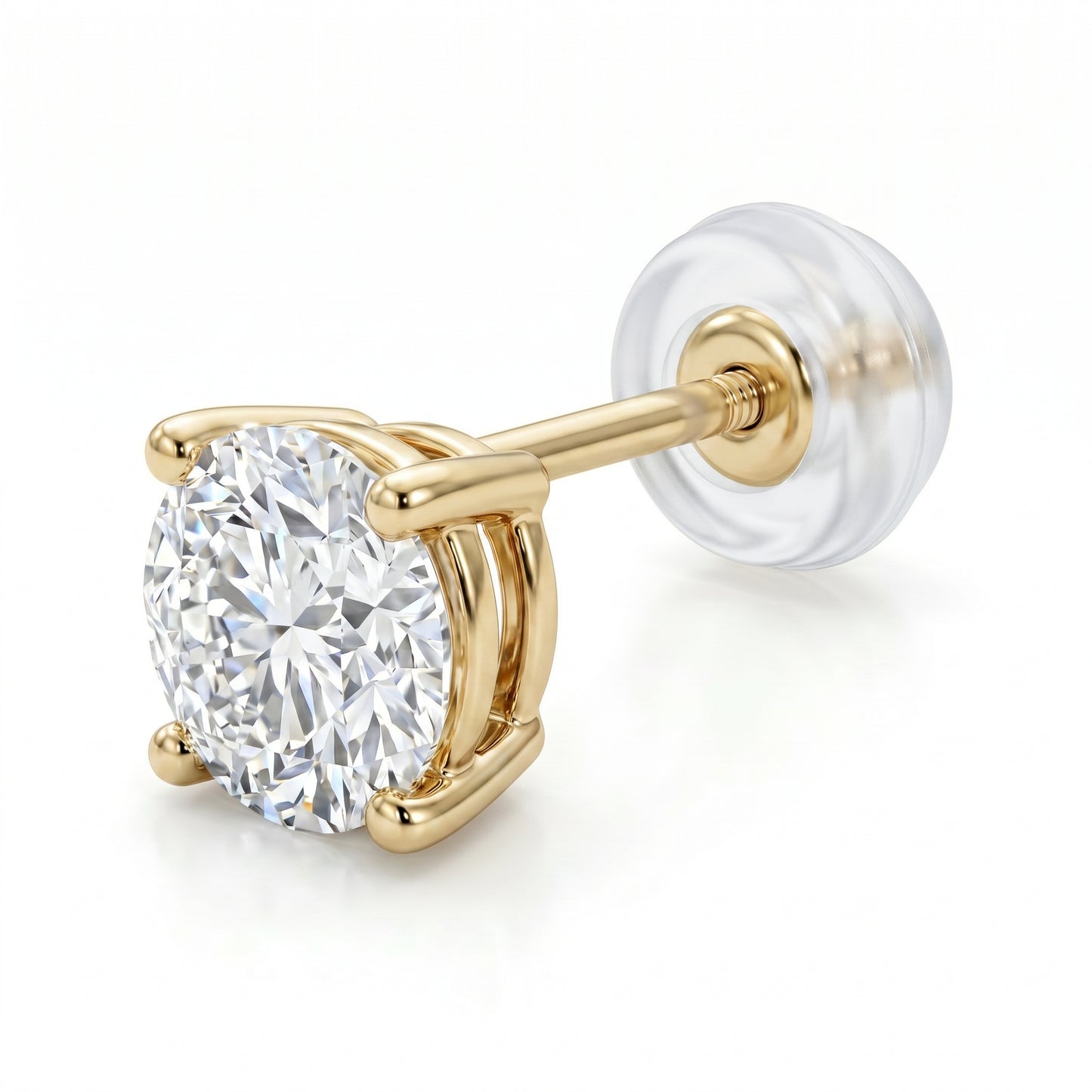 〖2ct×2p / Dカラー VVS2 エクセレントカット〗ラボグロウンダイヤモンド ピアス｜K18イエローゴールド｜ラウンドブリリアント｜IGI鑑定書付き｜受注製造 約50日