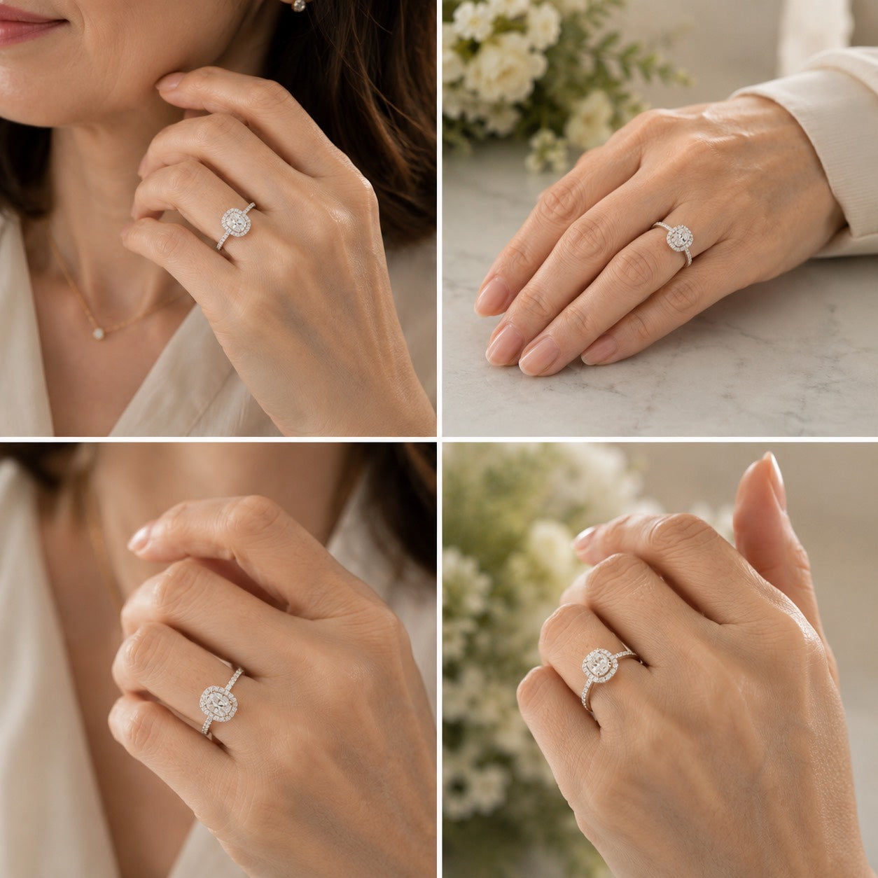 〖2.04ct / Eカラー VVS2〗ラボグロウンダイヤモンド リング｜プラチナ900｜オーバルブリリアント ヘイローリング｜IGI鑑定書付き　受注制作／約50日でお届け